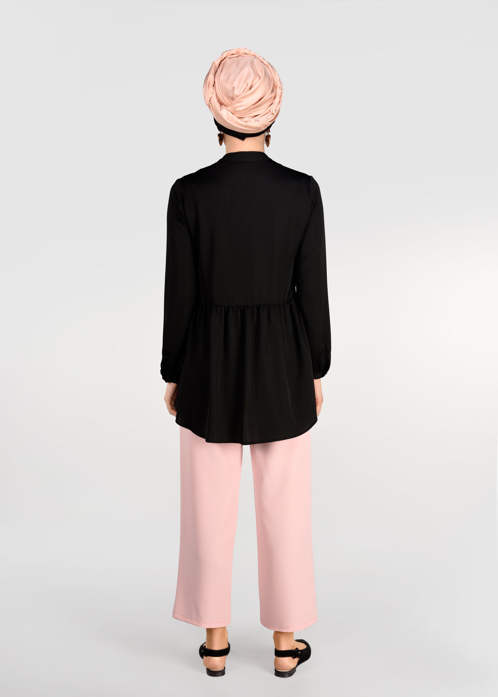 Tesettür giyim PUDRA ÇITÇIT DETAYLI PANTOLON 7288