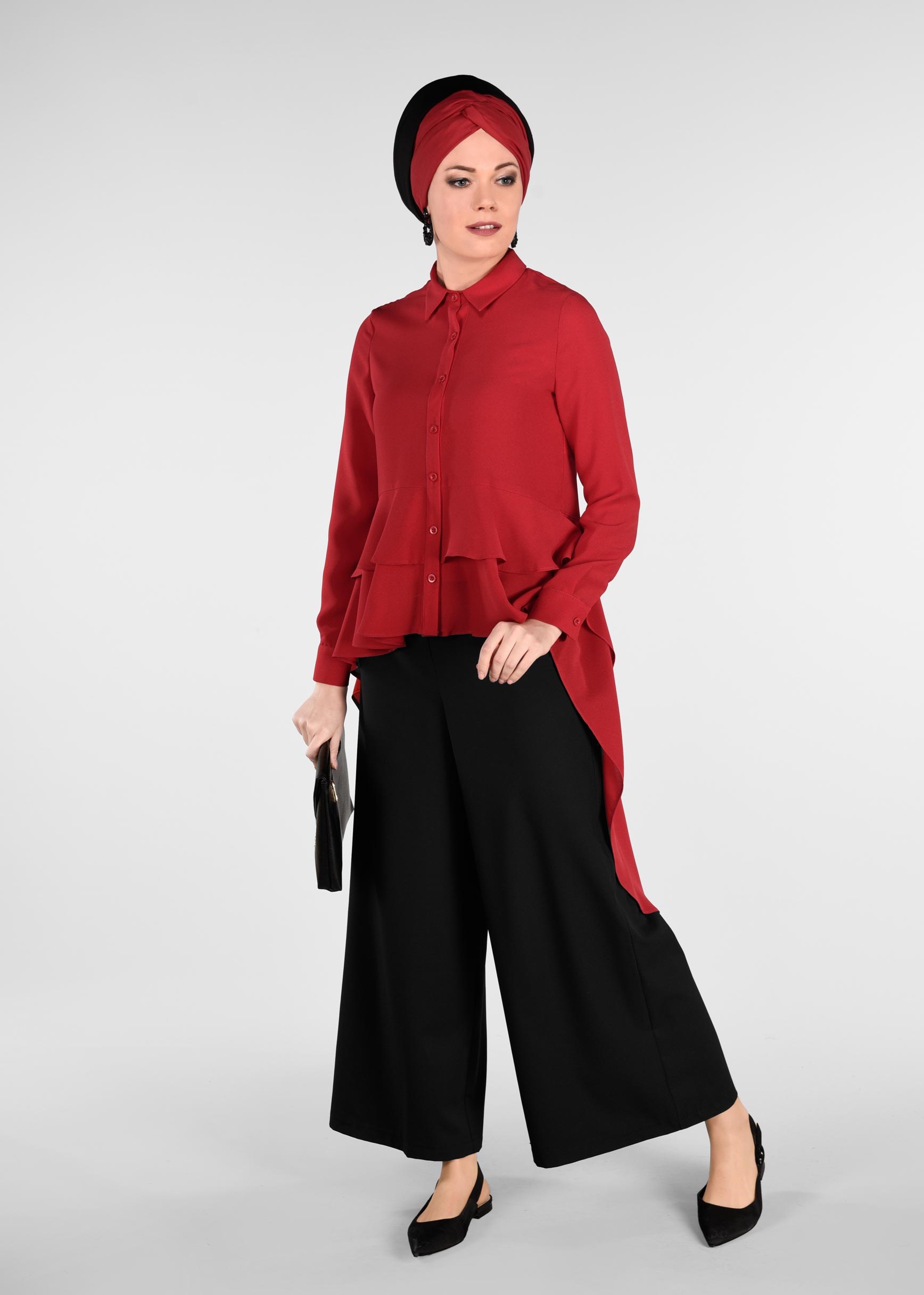 Tesettür giyim SİYAH SALAŞ PANTOLON 7290