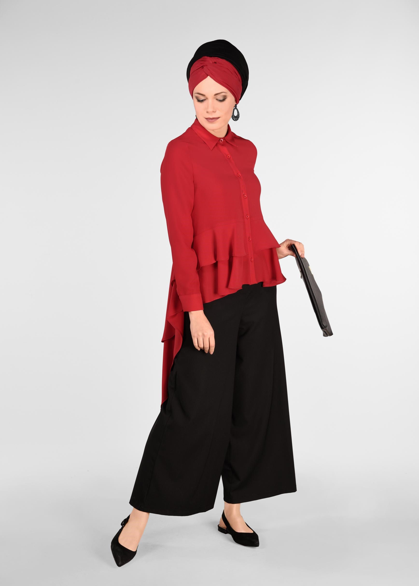 Tesettür giyim SİYAH SALAŞ PANTOLON 7290