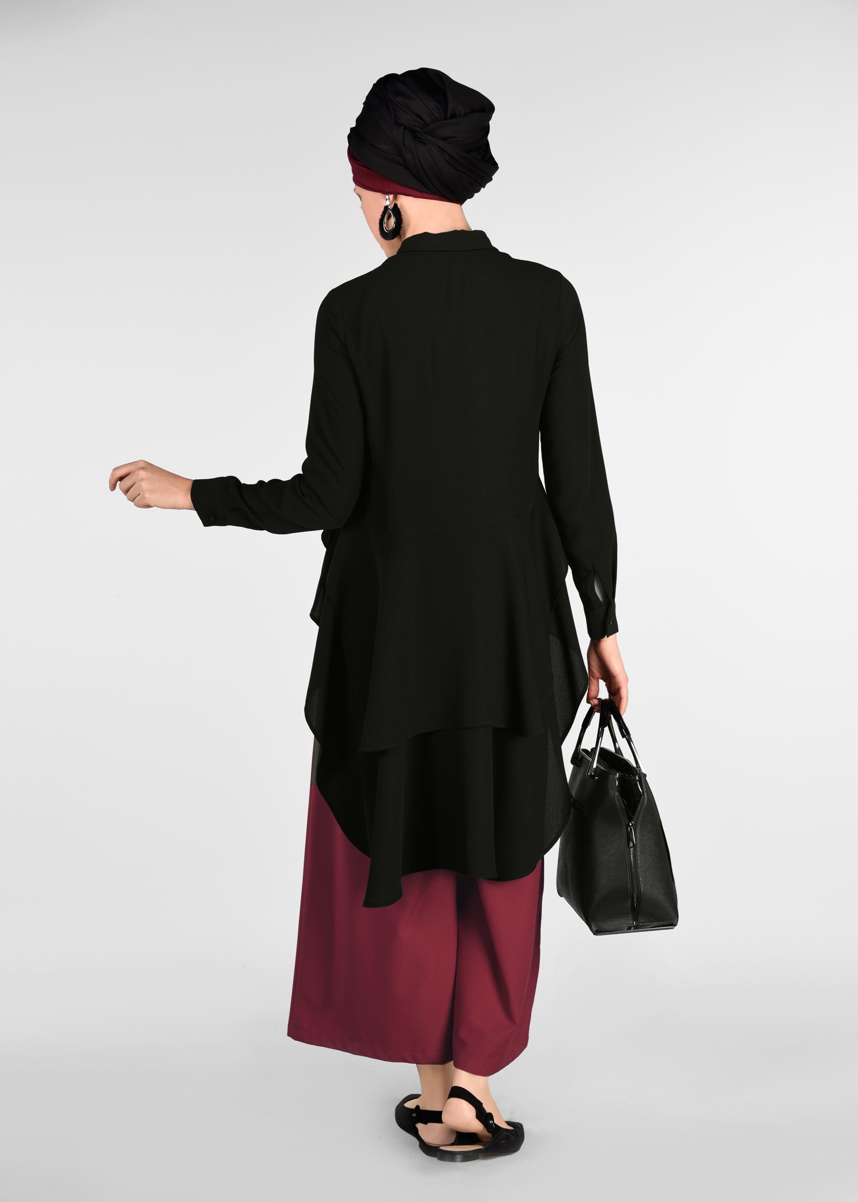 Tesettür giyim BORDO SALAŞ PANTOLON 7290