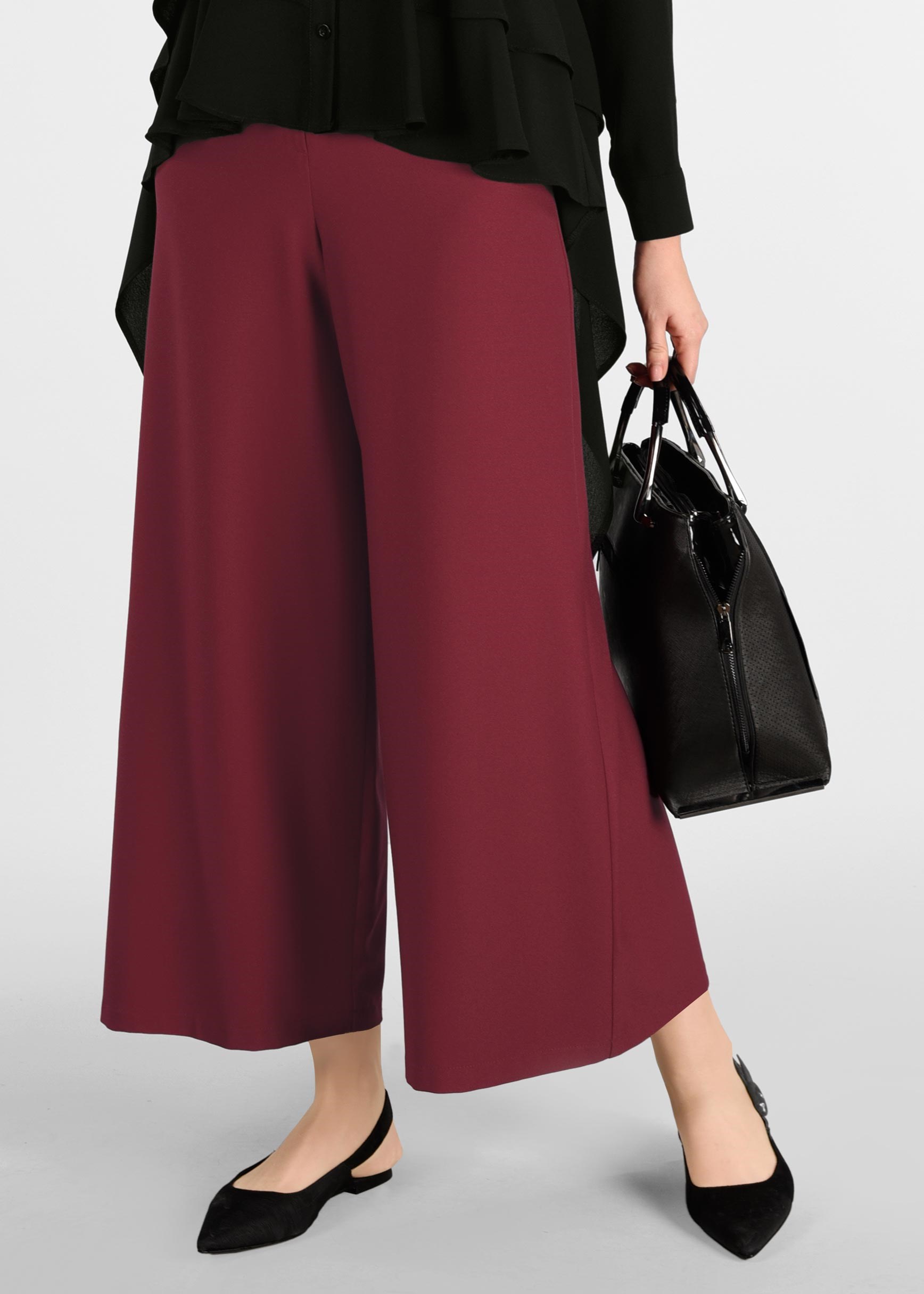 Tesettür giyim BORDO SALAŞ PANTOLON 7290