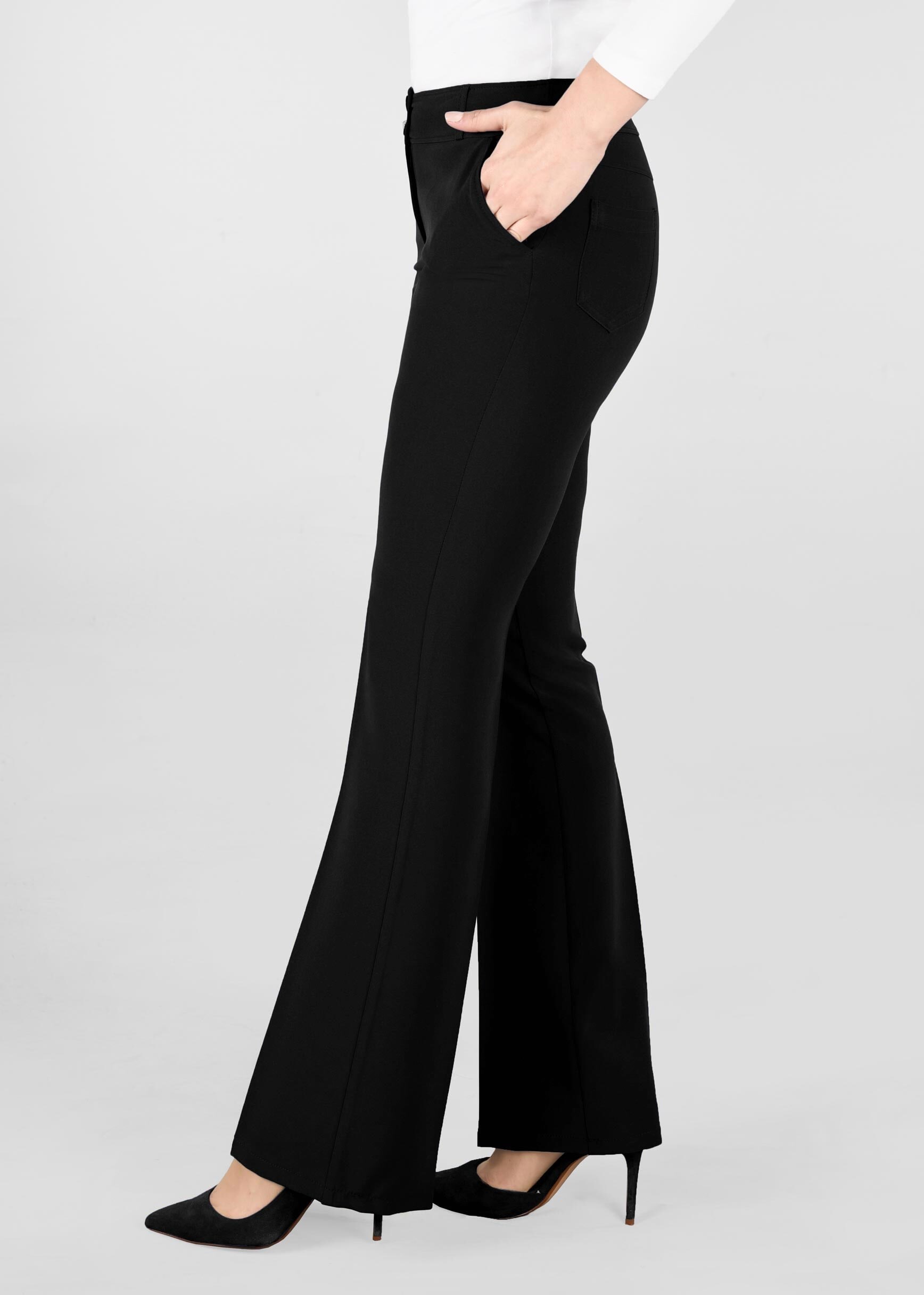 Tesettür giyim SİYAH BOL PAÇA KLASİK PANTOLON 7291