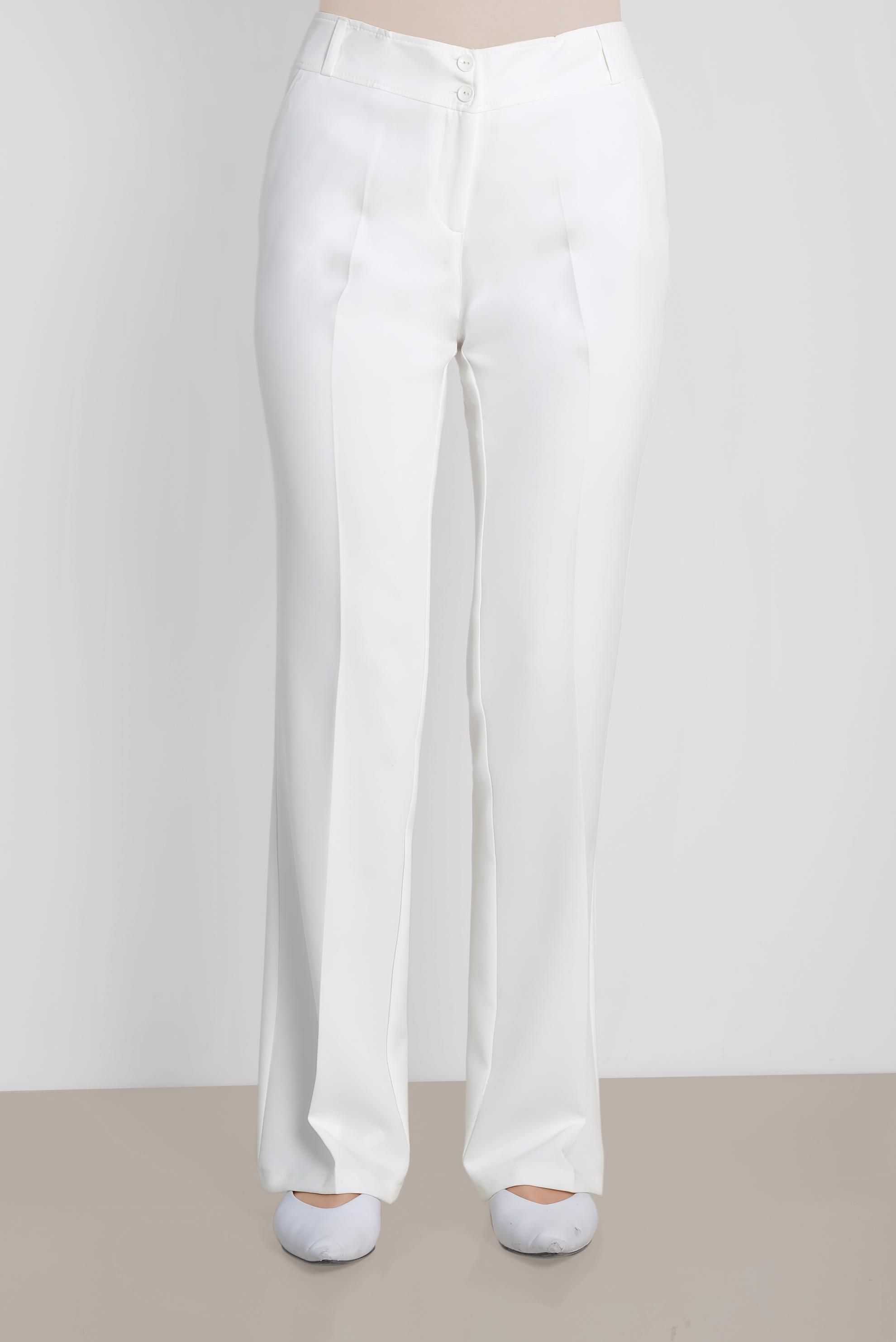 Tesettür giyim EKRU BOL PAÇA KLASİK PANTOLON 7291