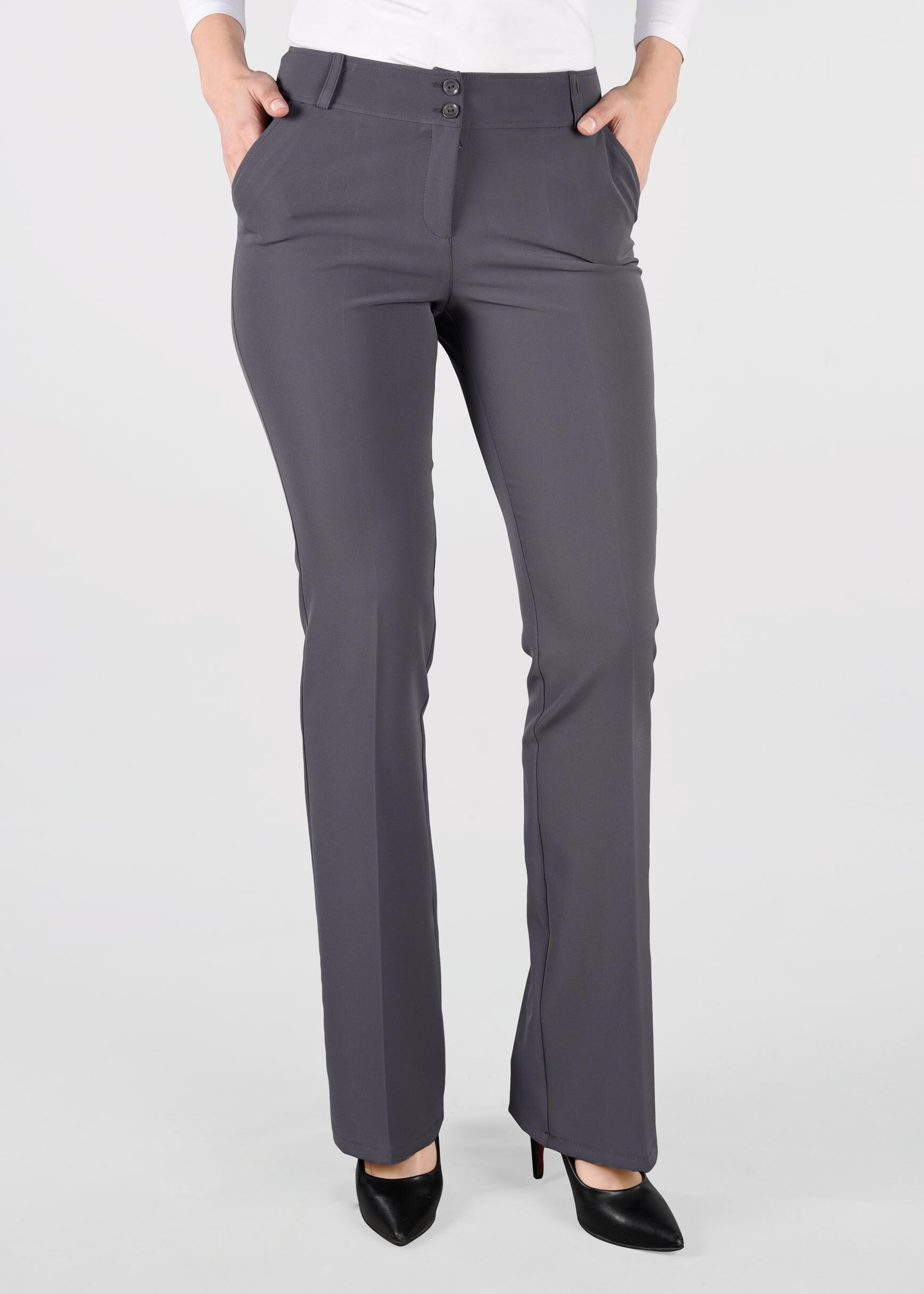 Tesettür giyim GRİ BOL PAÇA KLASİK PANTOLON 7291