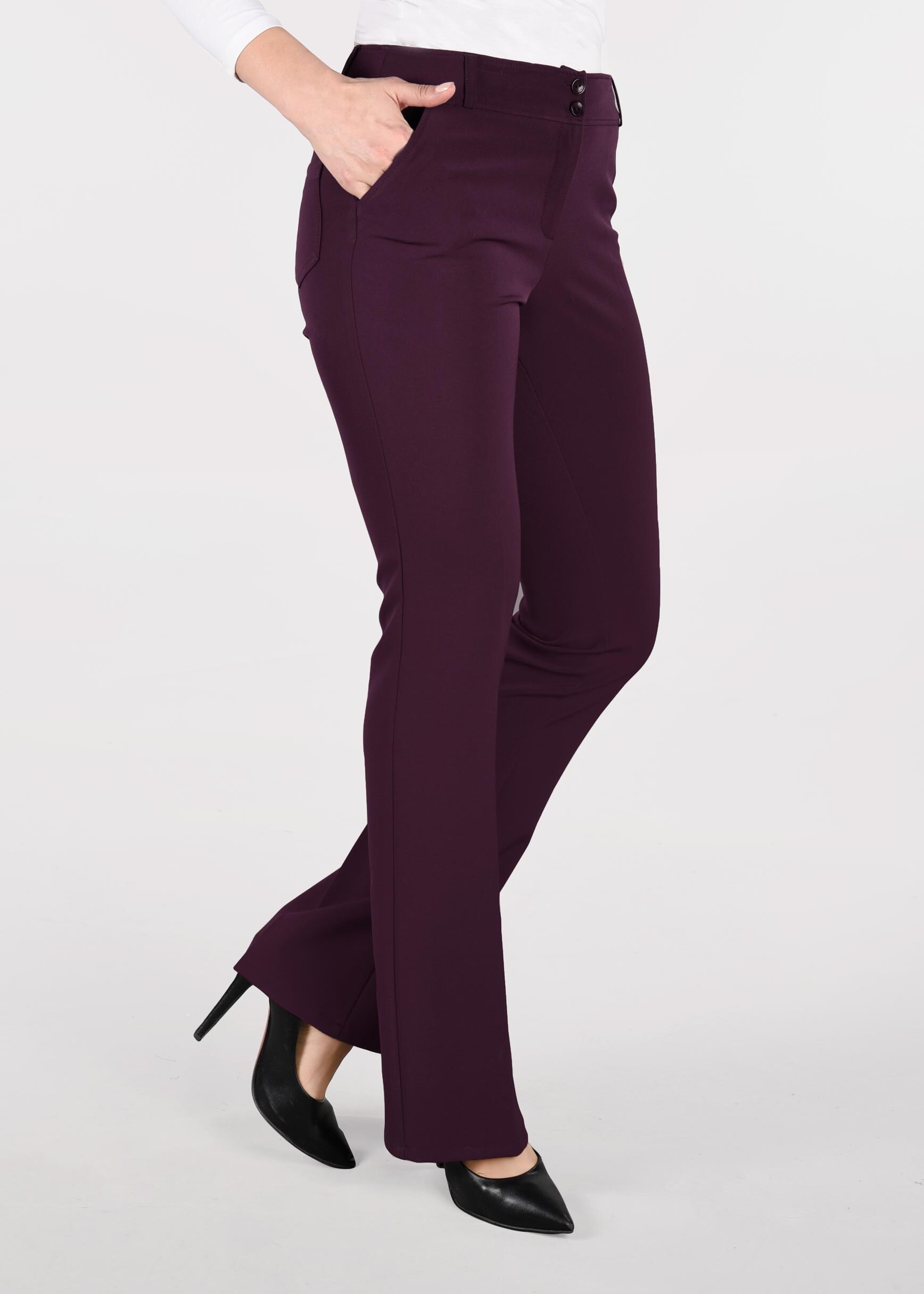 Tesettür giyim BORDO BOL PAÇA KLASİK PANTOLON 7291