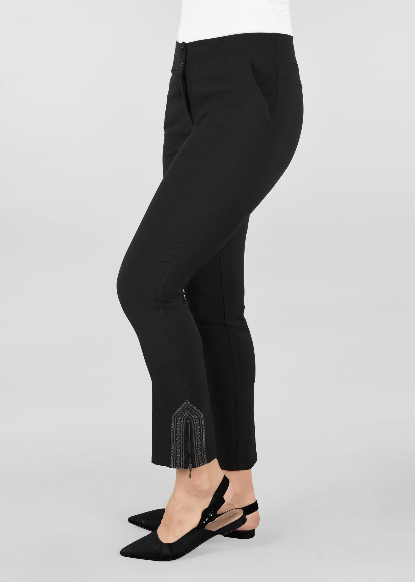 Tesettür giyim SİYAH BİLEK KISMI FERMUAR DETAYLI PANTOLON 7304
