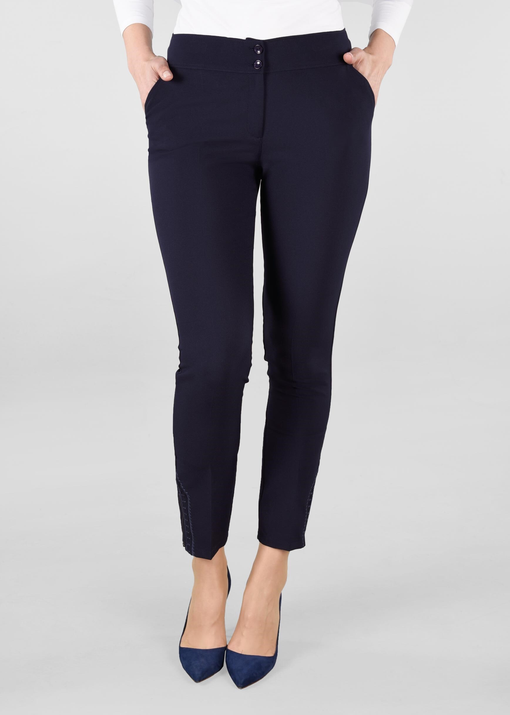 Tesettür giyim LACİVERT BİLEK KISMI FERMUAR DETAYLI PANTOLON 7304