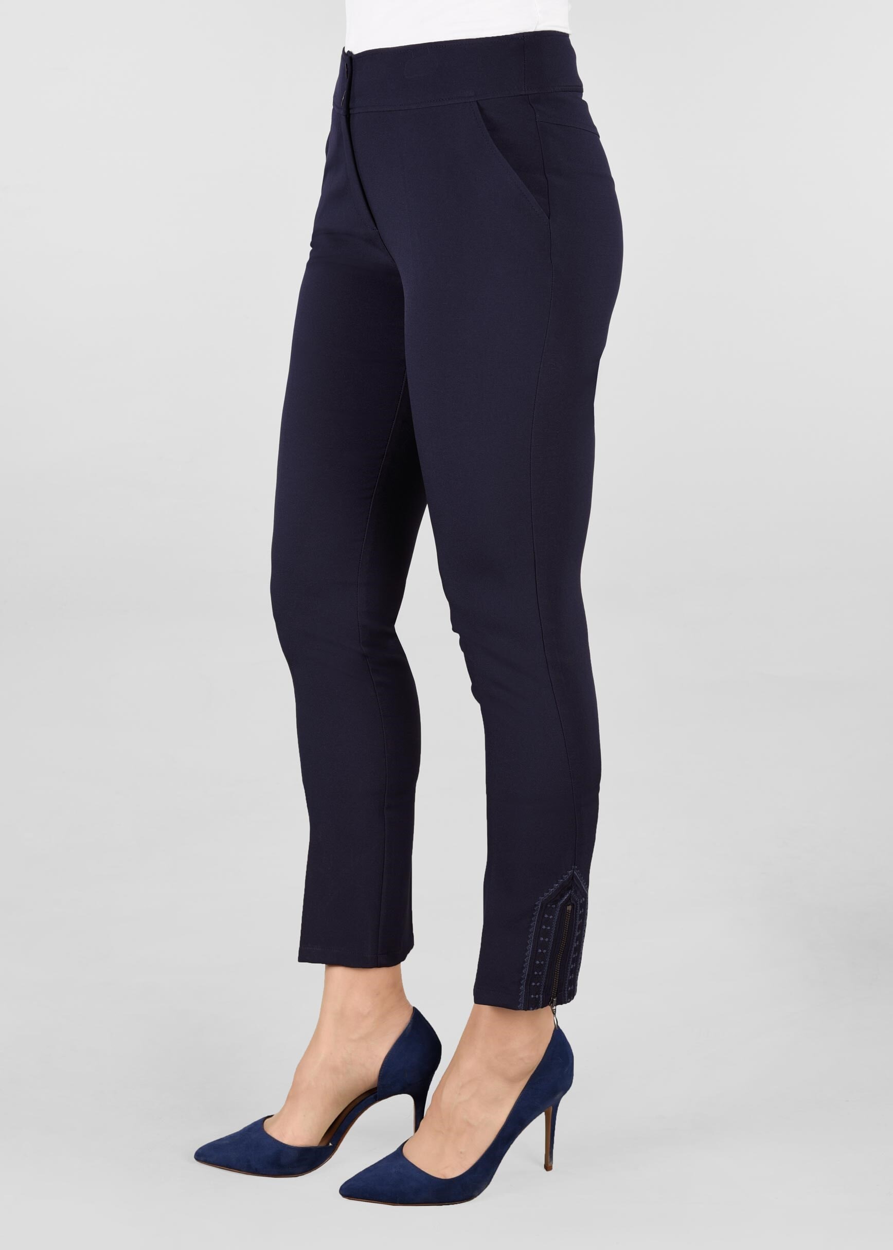 Tesettür giyim LACİVERT BİLEK KISMI FERMUAR DETAYLI PANTOLON 7304