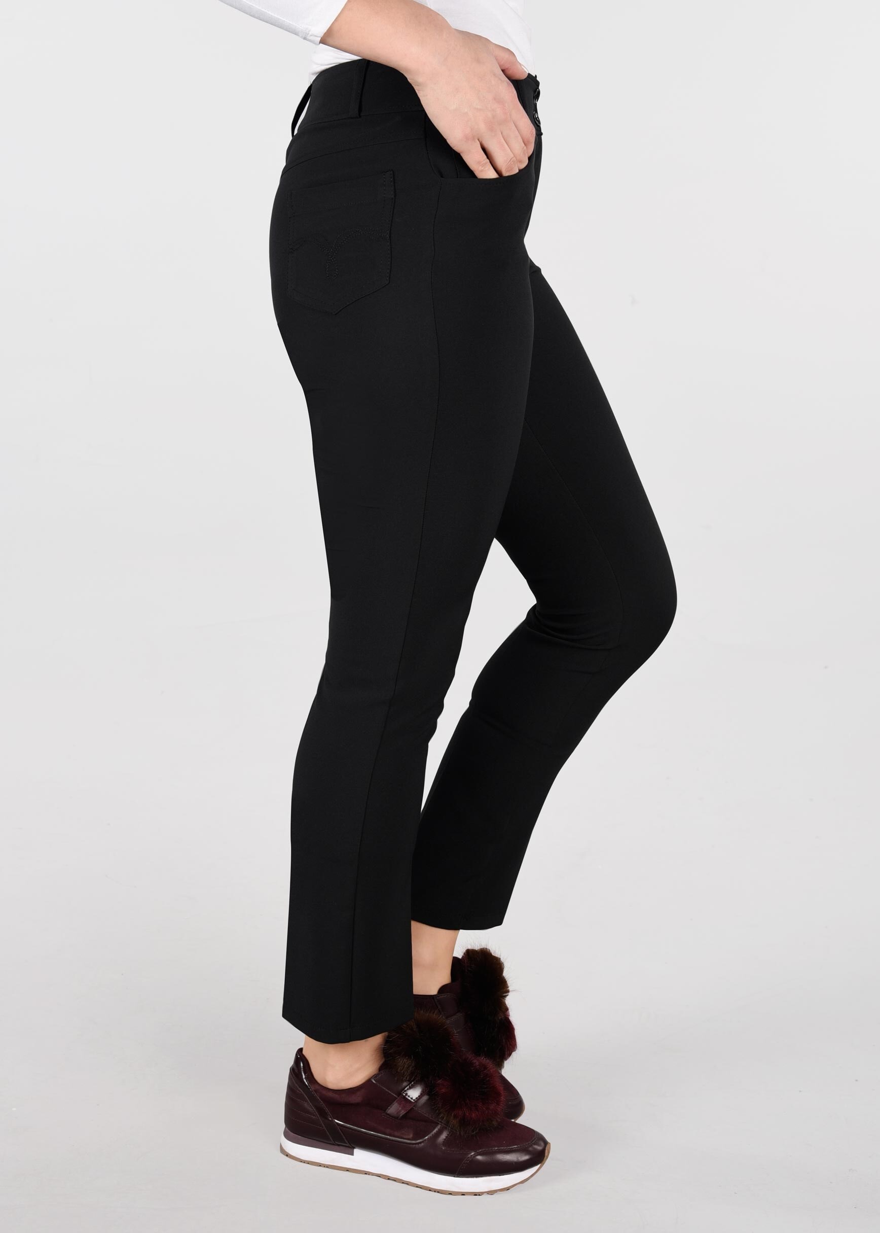 Tesettür giyim SİYAH YÜKSEK BEL PANTOLON 7305