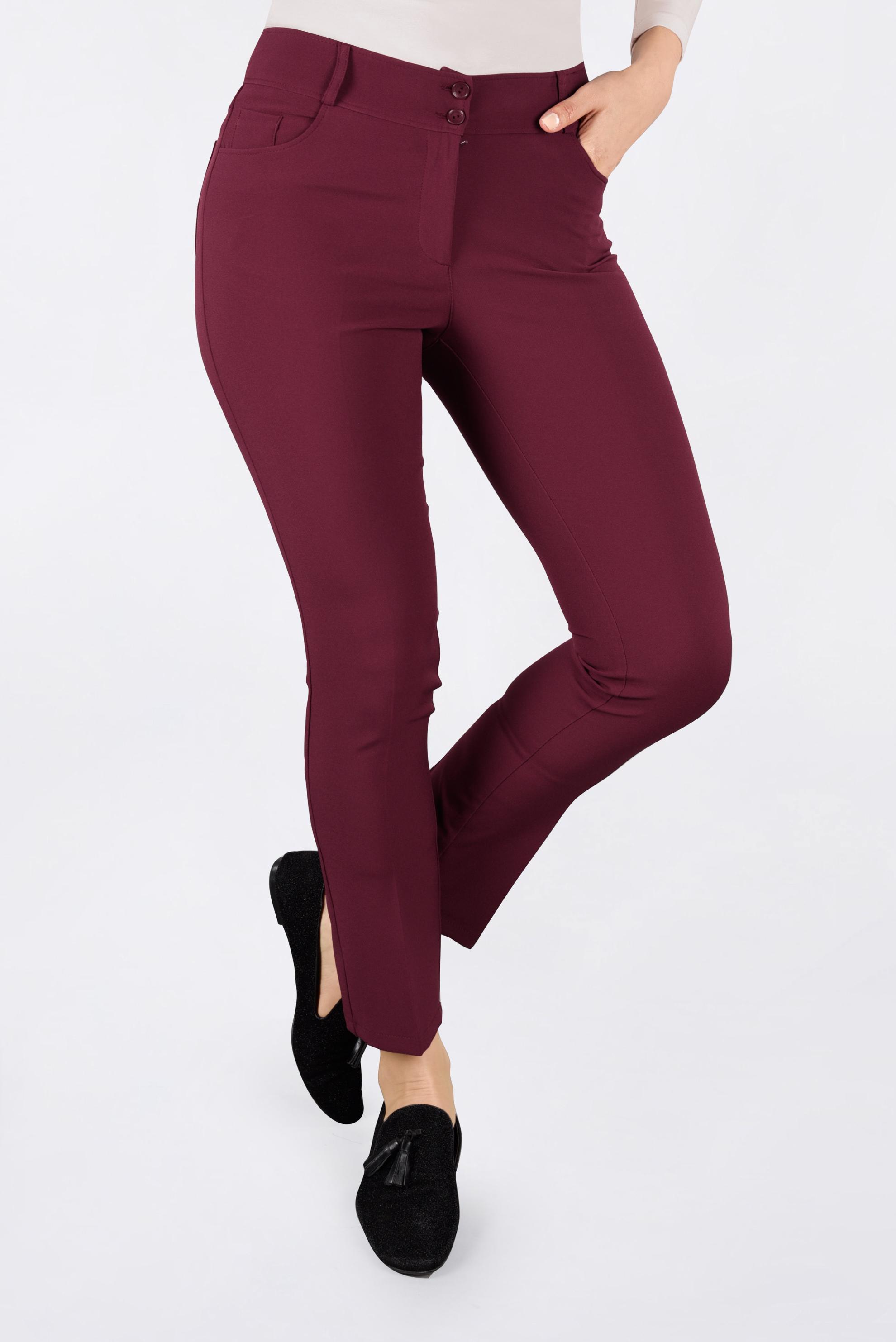 Tesettür giyim BORDO YÜKSEK BEL PANTOLON 7305