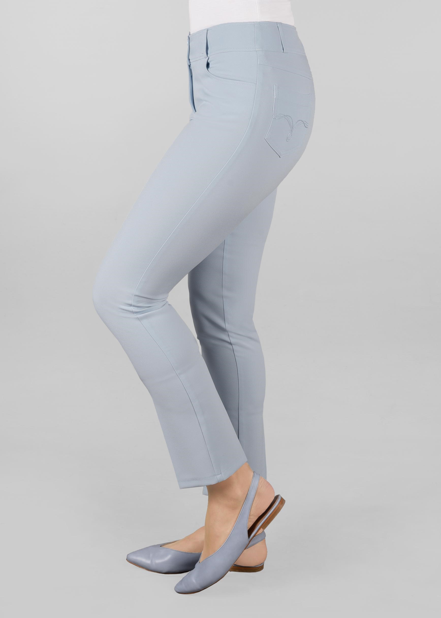 Tesettür giyim MAVİ YÜKSEK BEL PANTOLON 7305