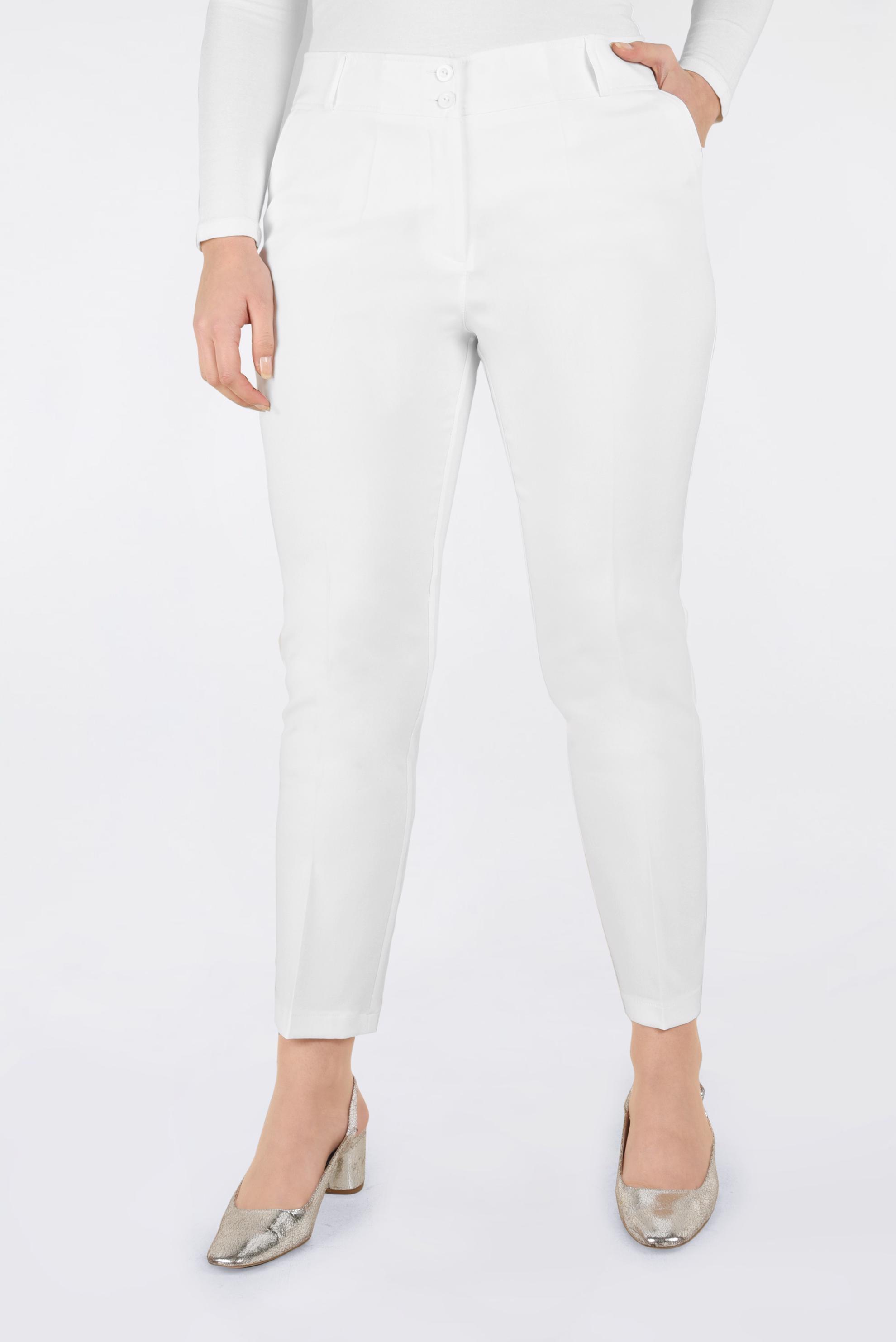 Tesettür giyim BEYAZ BORU PAÇA PANTOLON 7306