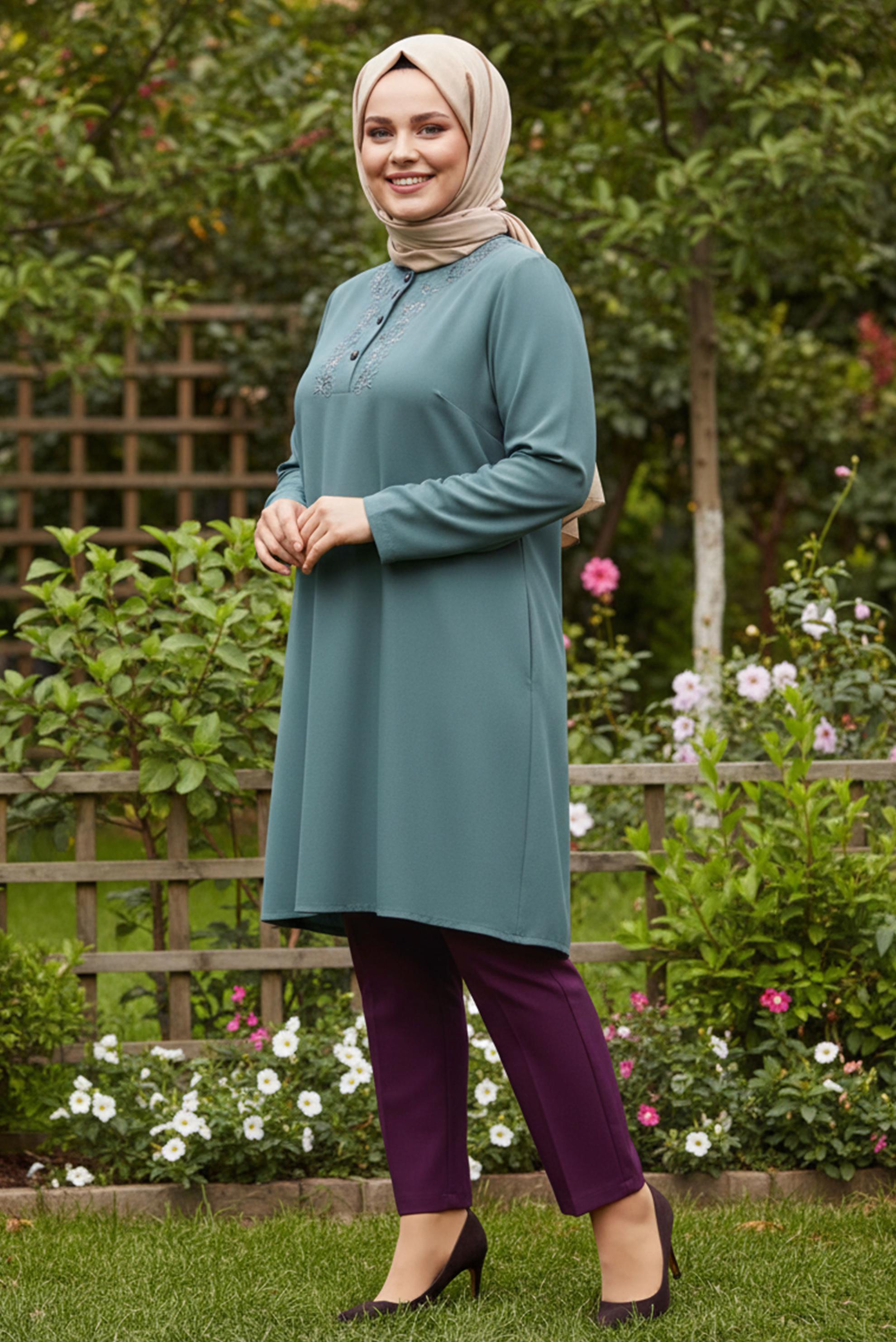 Tesettür giyim MÜRDÜM BORU PAÇA PANTOLON 7306