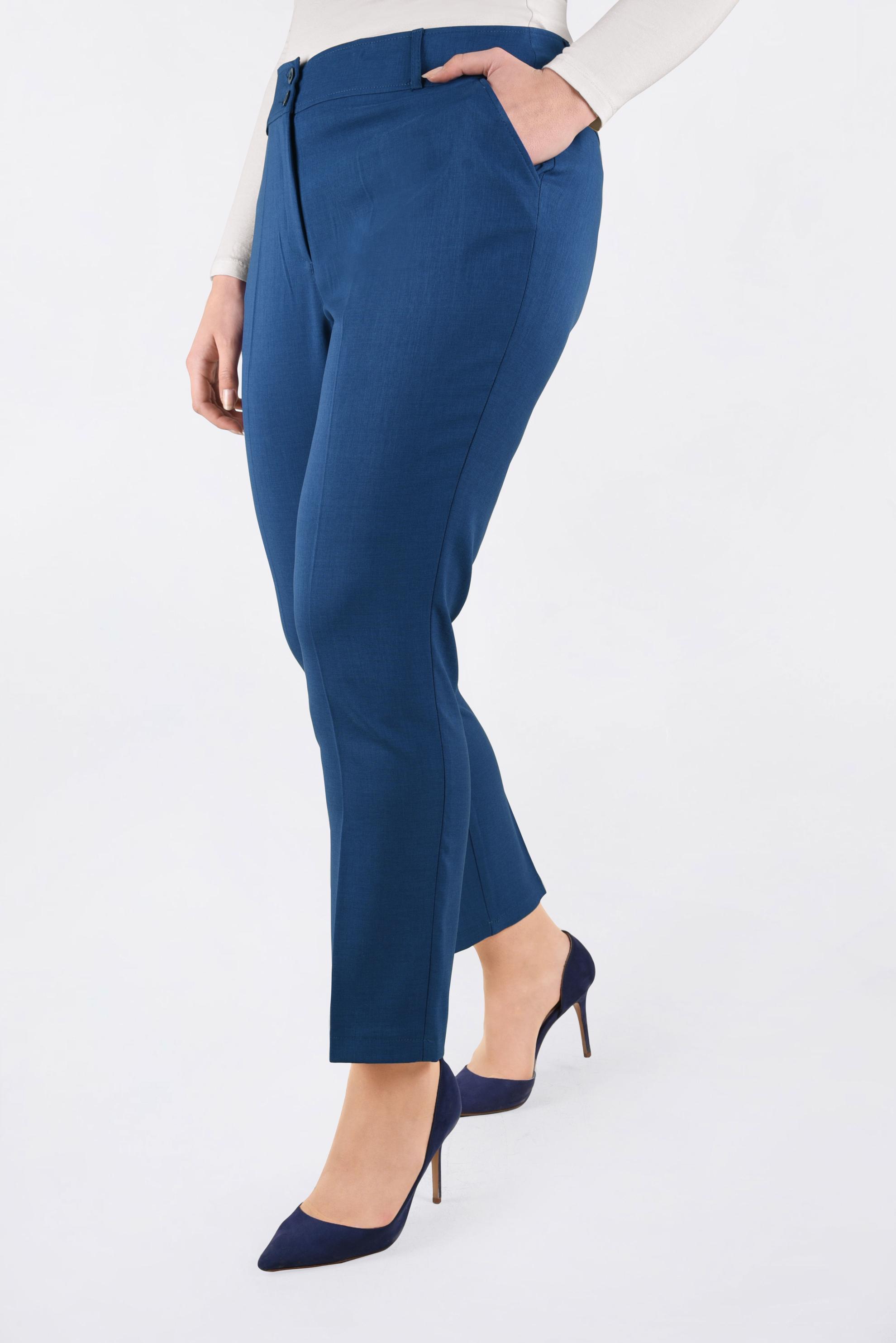 Tesettür giyim LACİVERT BORU PAÇA PANTOLON 7306