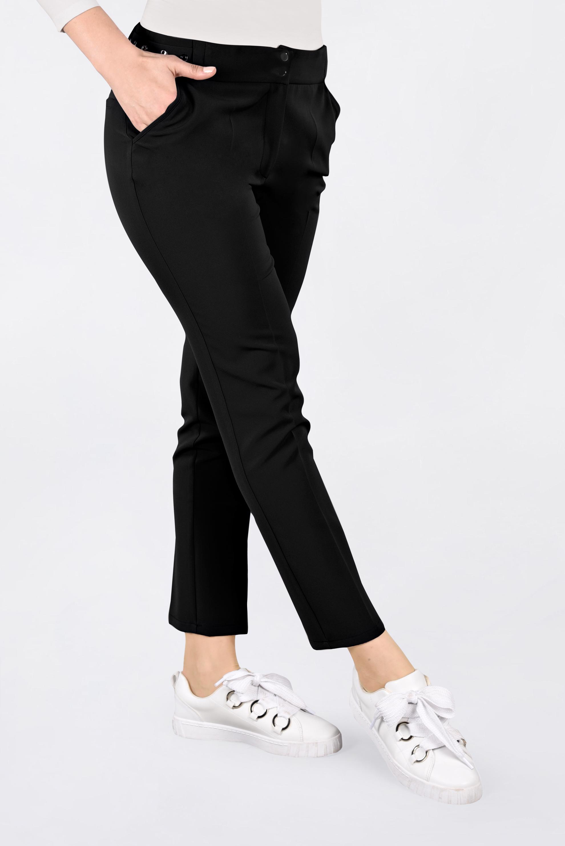 Tesettür giyim SİYAH BEL KISMI KUŞGÖZÜ DETAYLI PANTOLON 7307