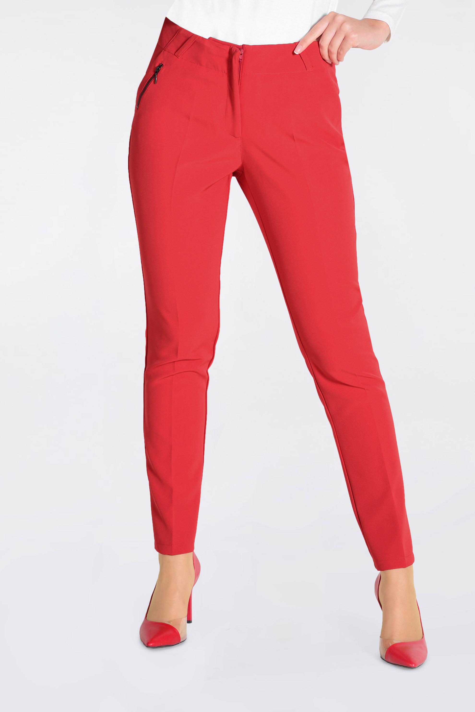 Tesettür giyim KIRMIZI FERMUAR DETAYLI PANTOLON 7308