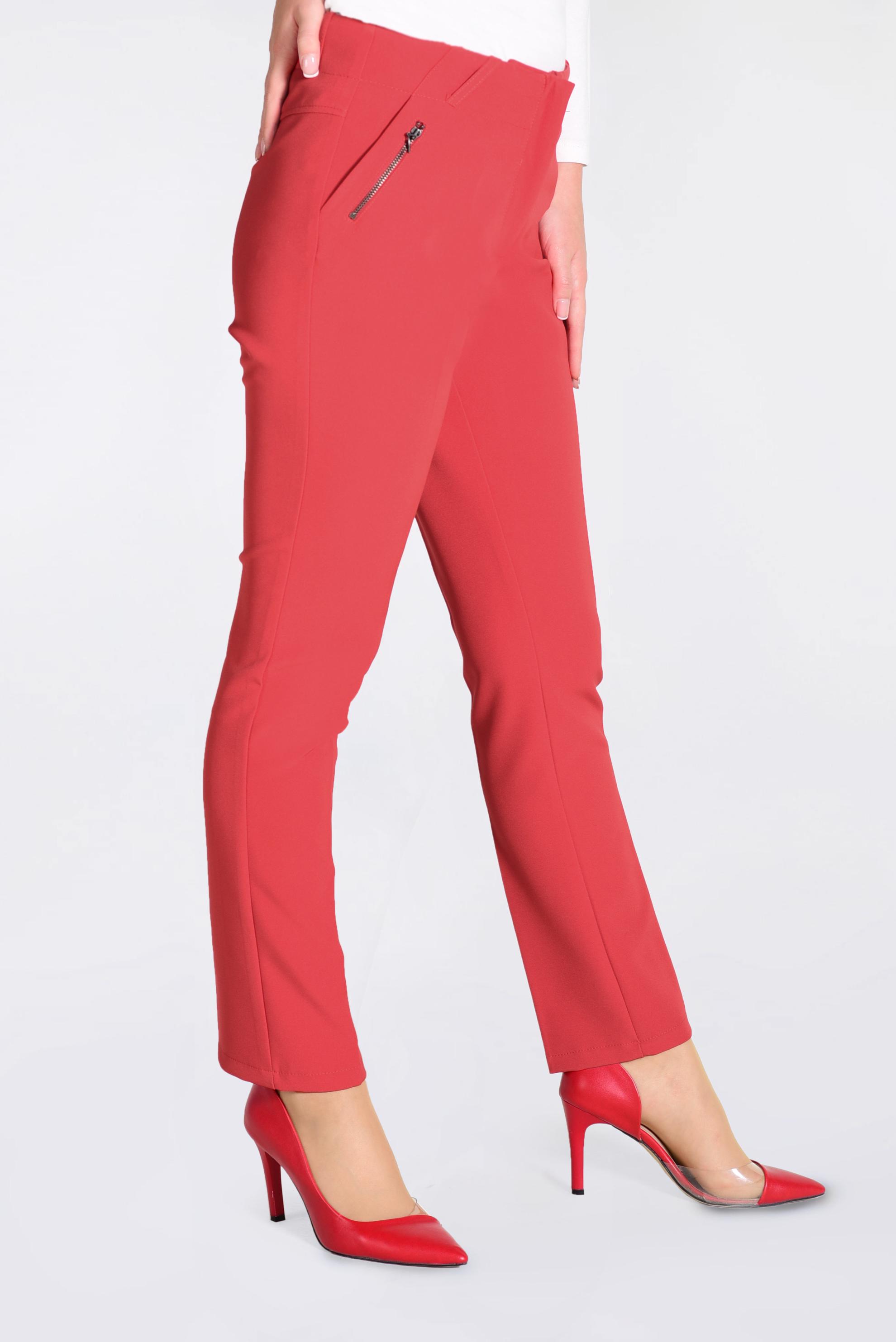 Tesettür giyim KIRMIZI FERMUAR DETAYLI PANTOLON 7308