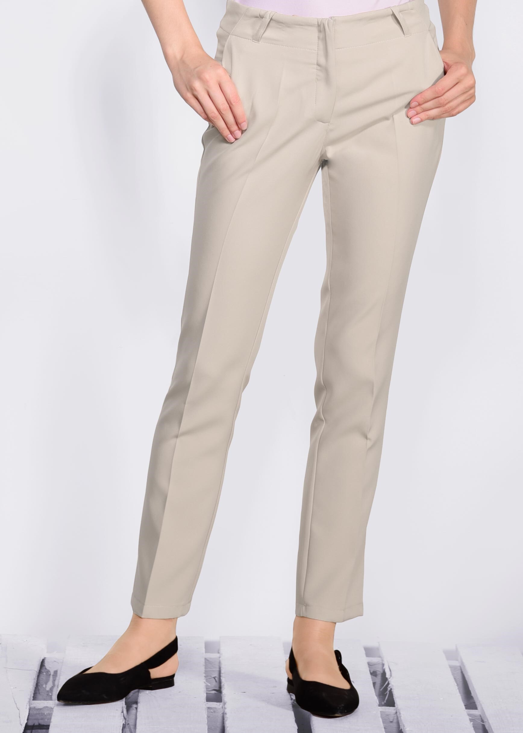 Tesettür giyim BEJ FERMUAR DETAYLI PANTOLON 7308