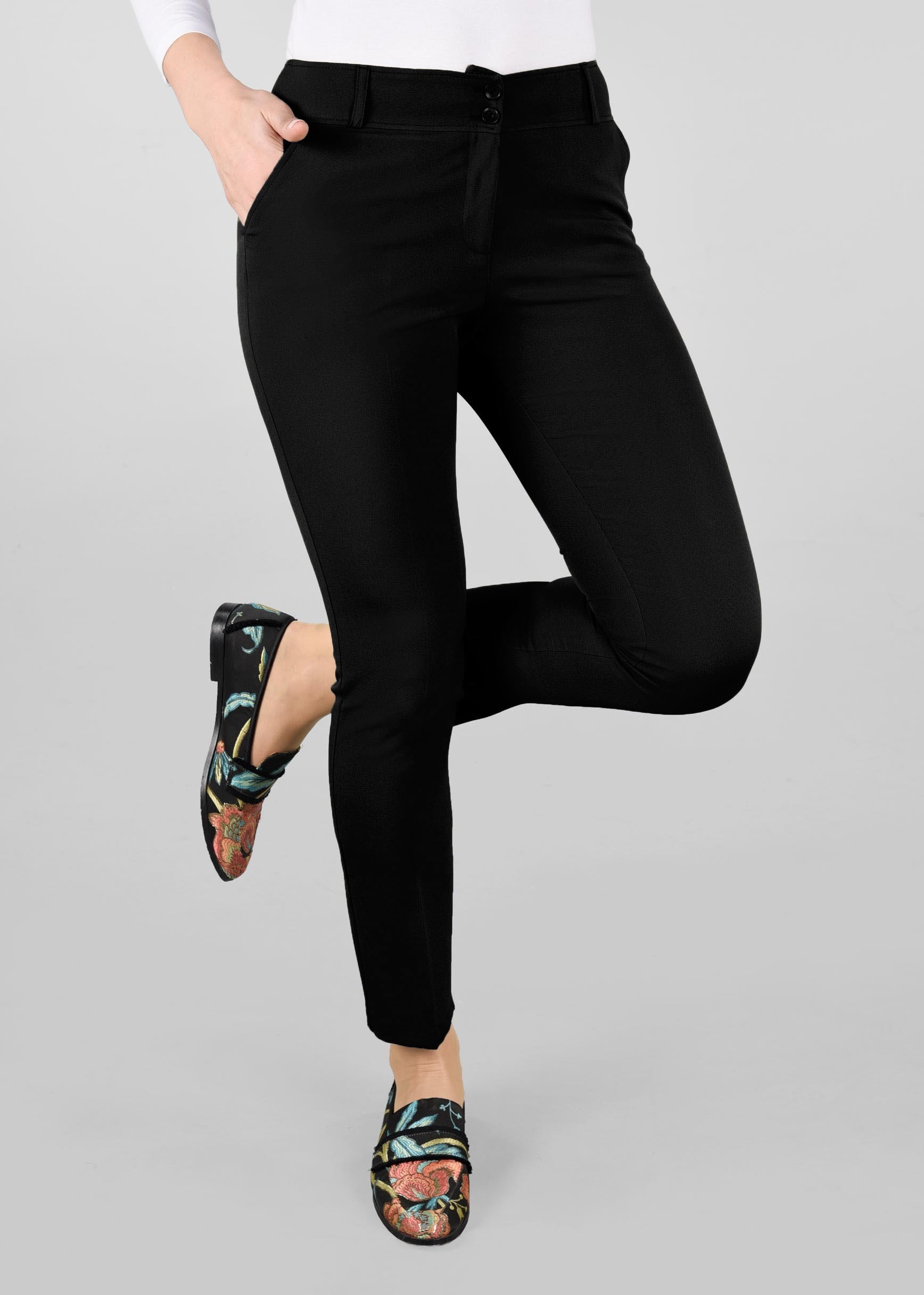 Tesettür giyim SİYAH BORU PAÇA PANTOLON 7309