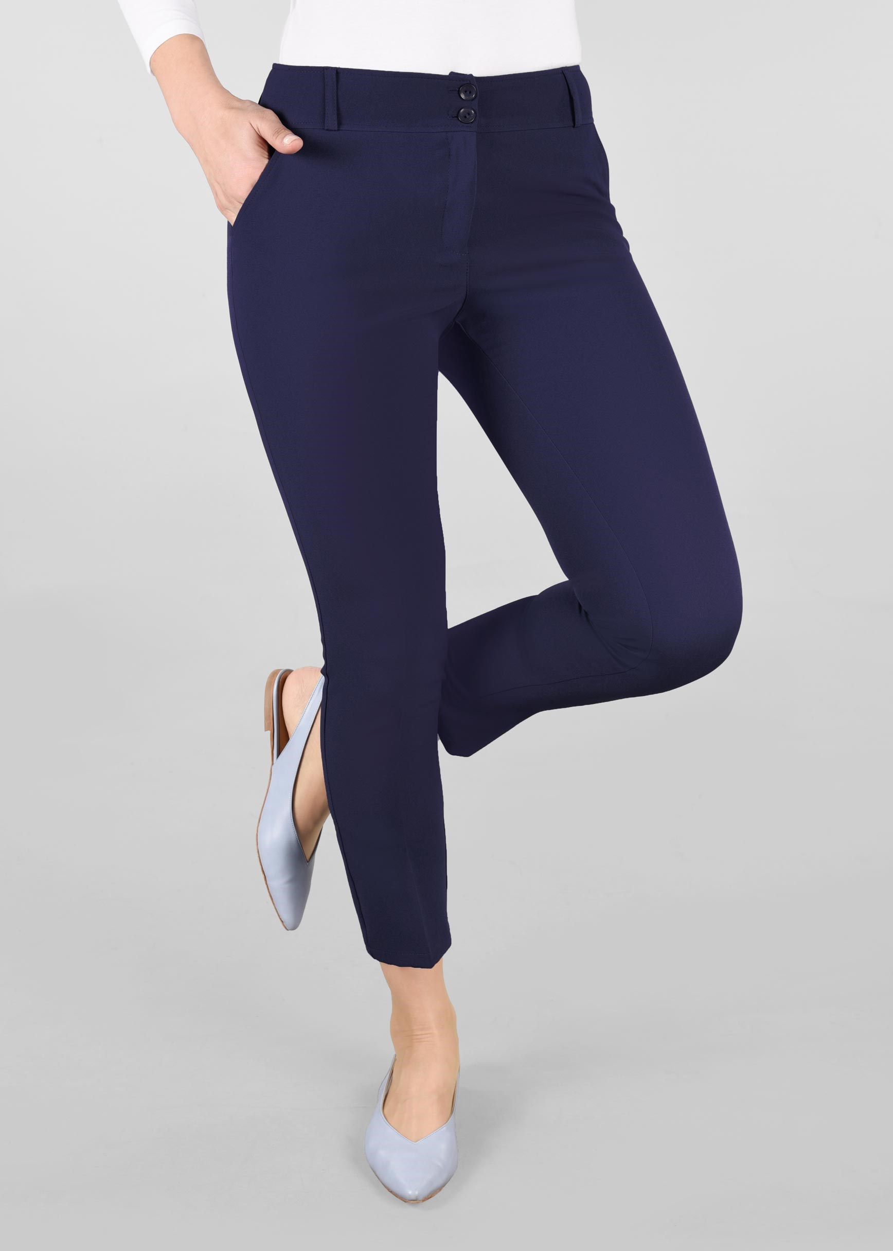 Tesettür giyim LACİVERT BORU PAÇA PANTOLON 7309