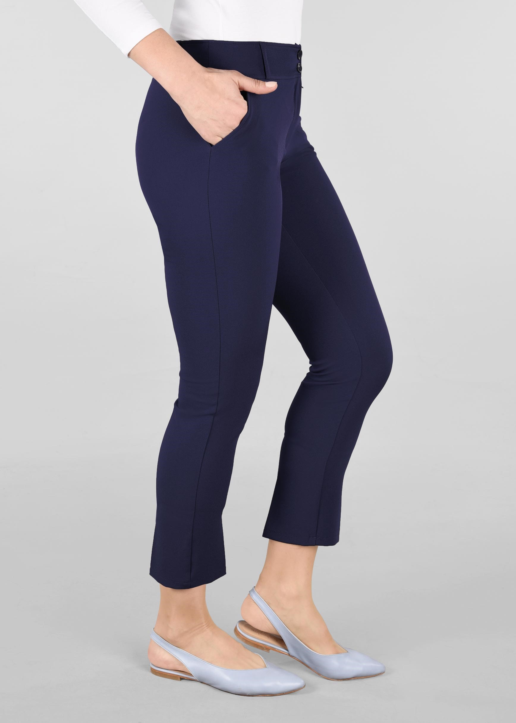 Tesettür giyim LACİVERT BORU PAÇA PANTOLON 7309