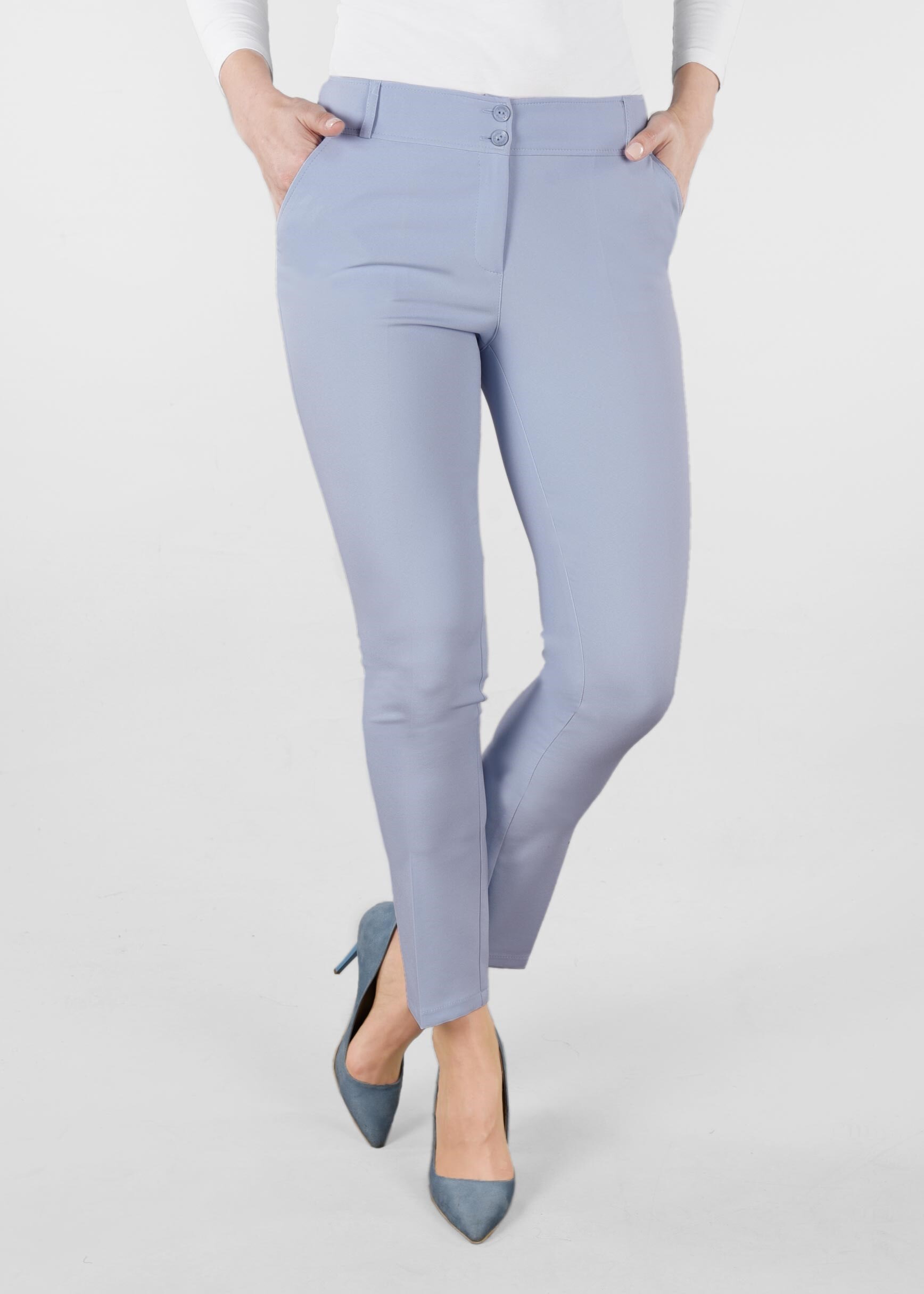 Tesettür giyim MAVİ BORU PAÇA PANTOLON 7309