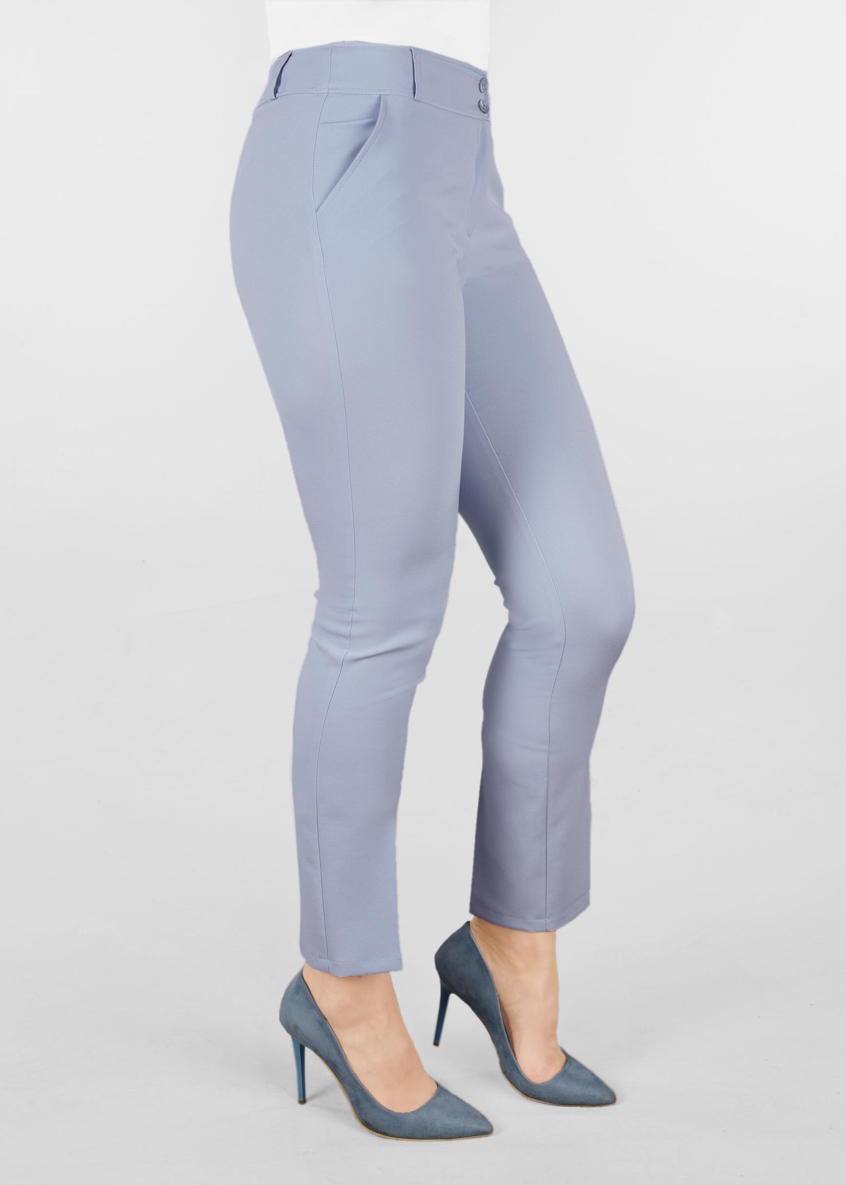 Tesettür giyim MAVİ BORU PAÇA PANTOLON 7309