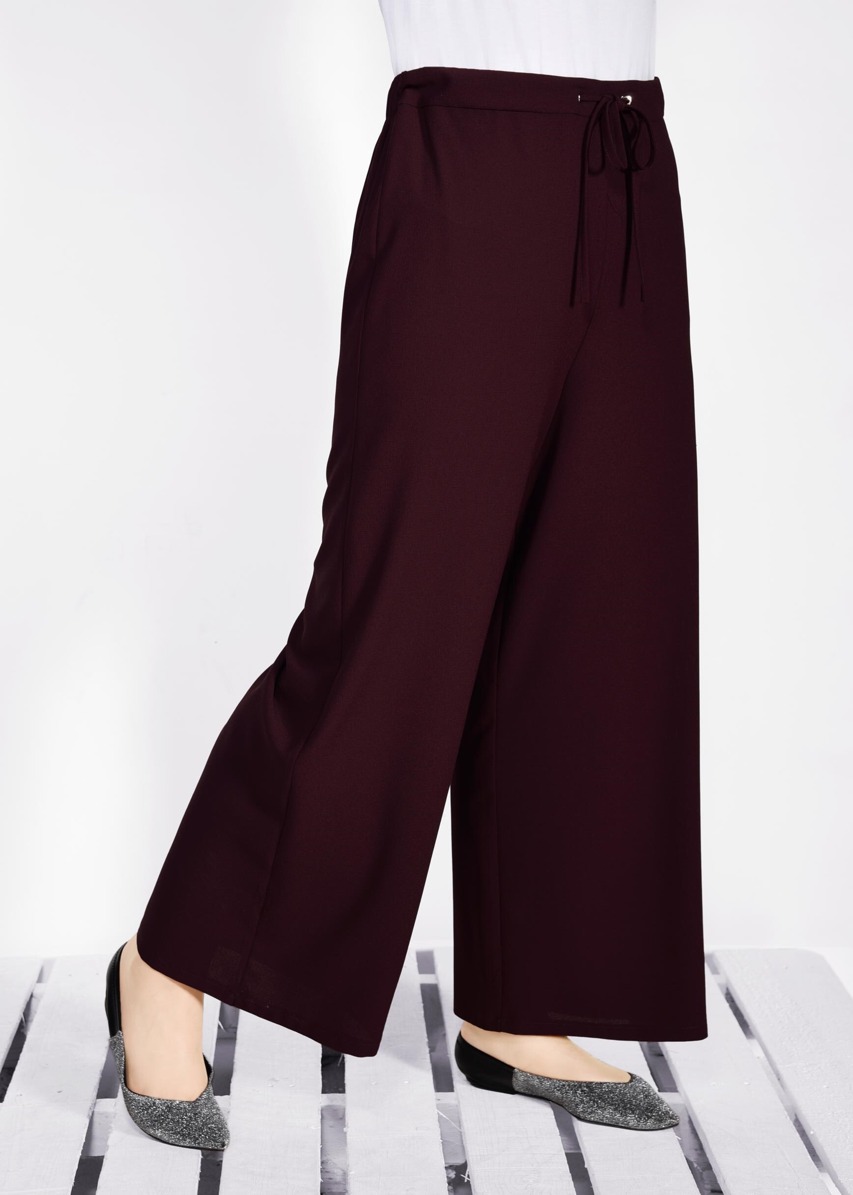 Tesettür giyim MÜRDÜM BELİ LASTİKLİ BAĞCIKLI BOL KESİM PANTOLON 7311