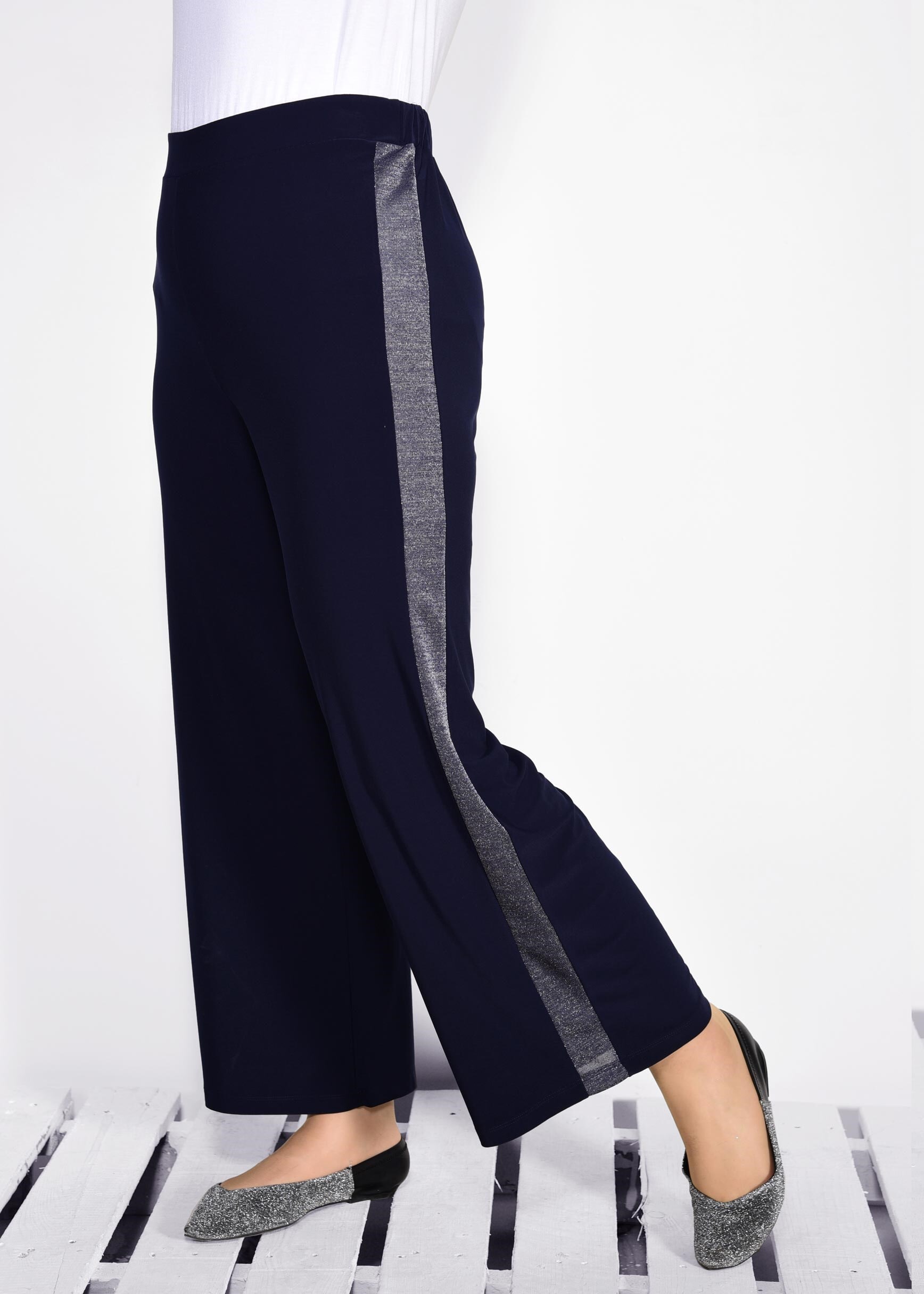Tesettür giyim LACİVERT ŞERİTLİ PANTOLON 7315