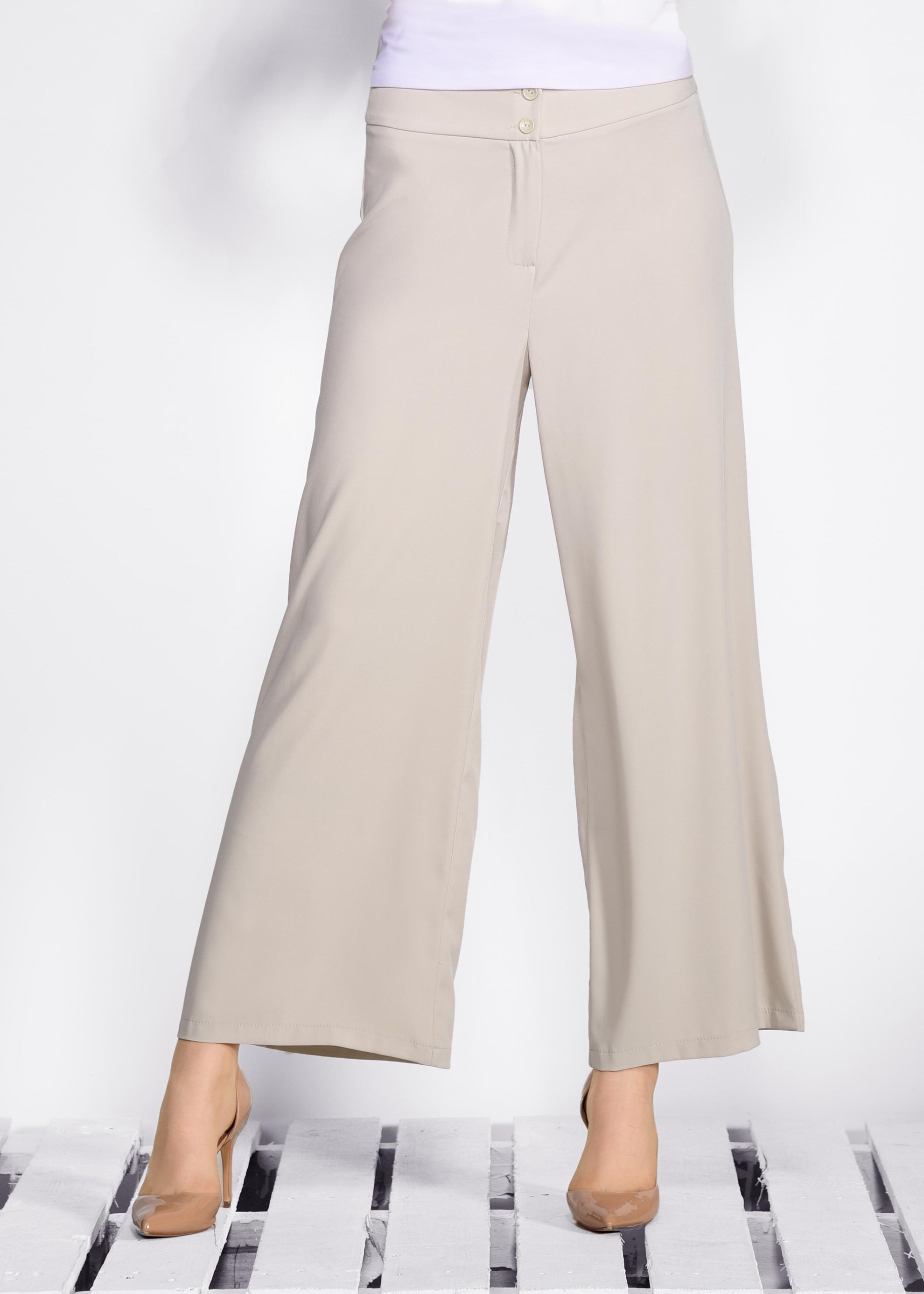 Tesettür giyim BEJ BOL PAÇA PANTOLON 7317