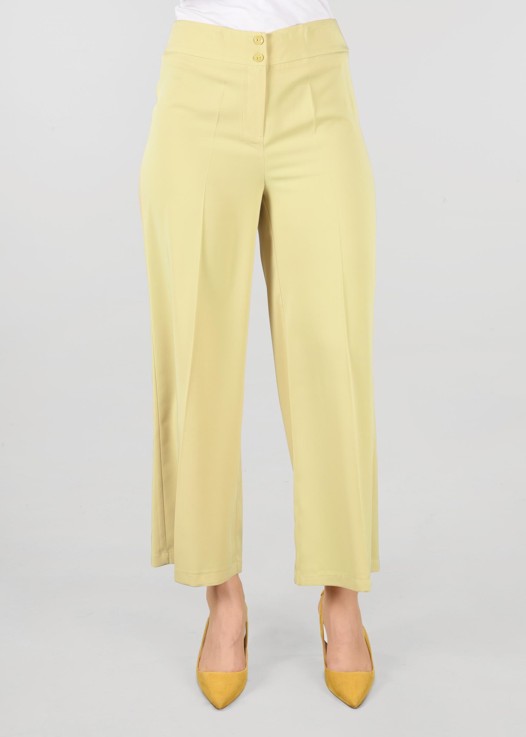 Tesettür giyim SARI BOL PAÇA PANTOLON 7317