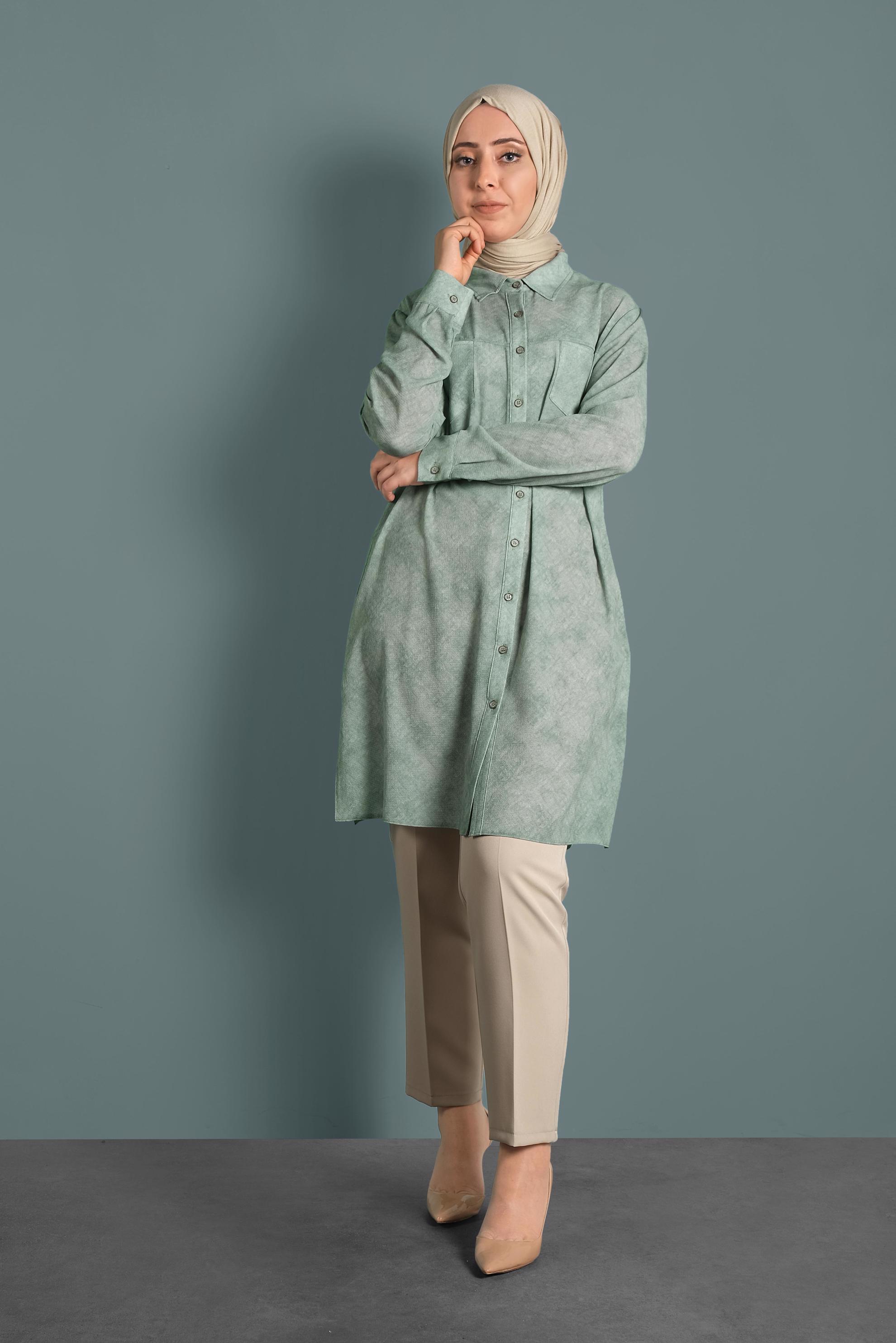 Tesettür giyim BEJ KUMAŞ PANTOLON 7322