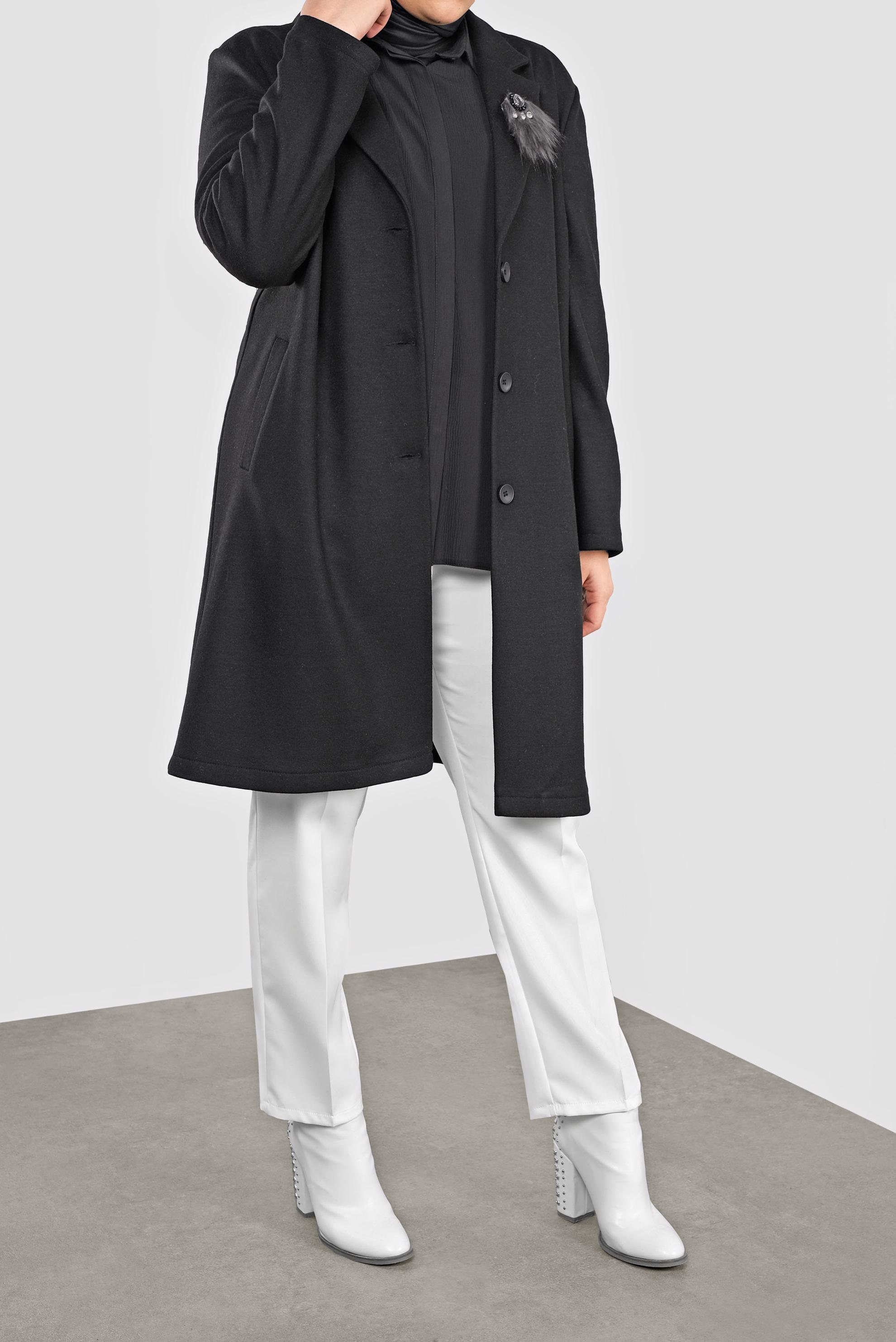 Tesettür giyim EKRU KUMAŞ PANTOLON 7322