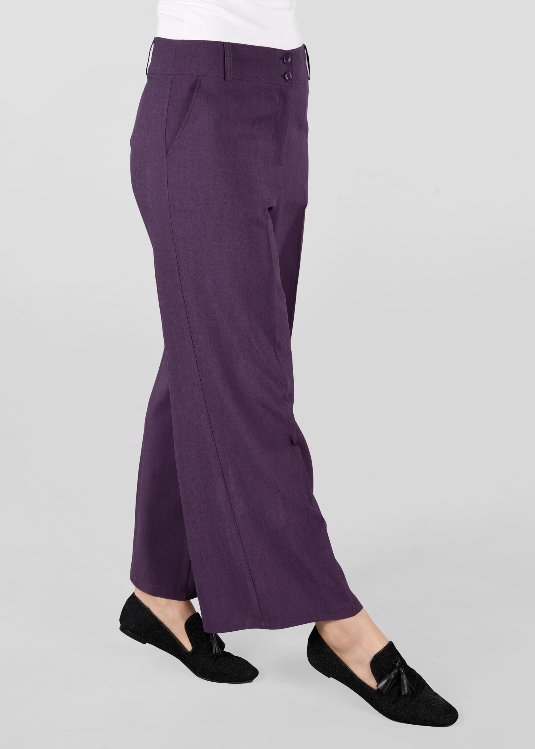 Tesettür giyim MÜRDÜM GENİŞ PAÇA SALAŞ PANTOLON 7324