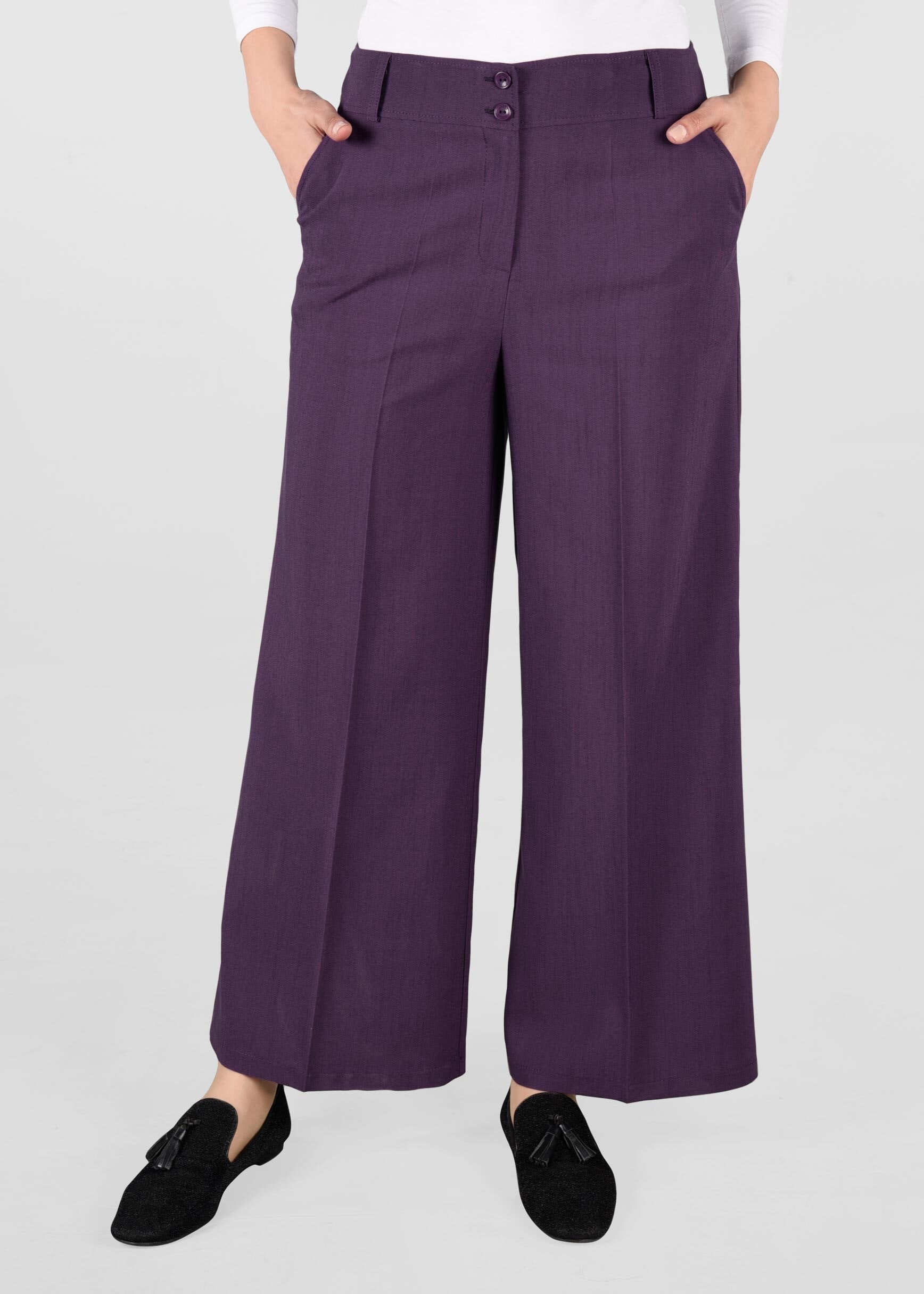 Tesettür giyim MÜRDÜM GENİŞ PAÇA SALAŞ PANTOLON 7324