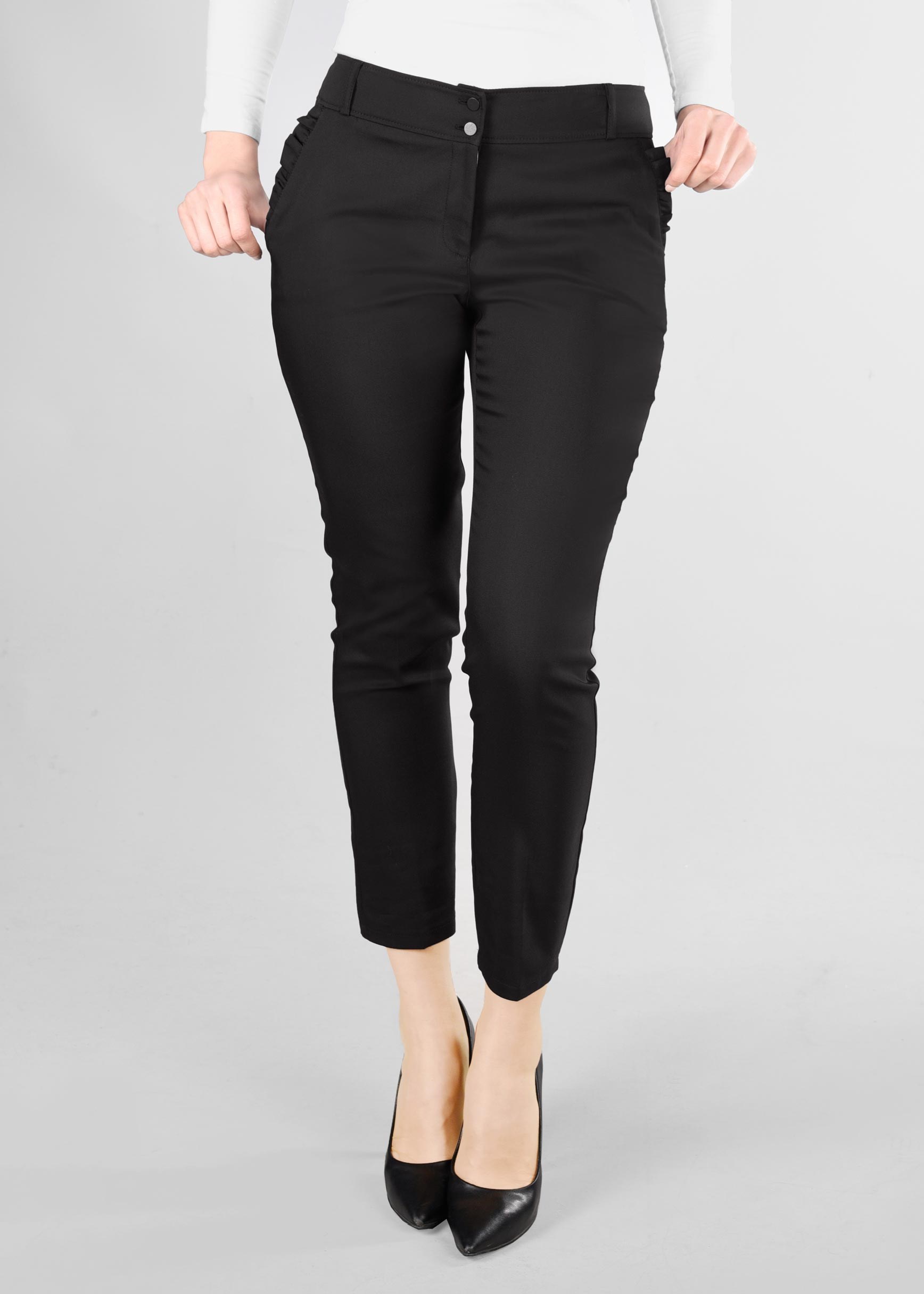 Tesettür giyim SİYAH ORTA BEL PANTOLON 7326