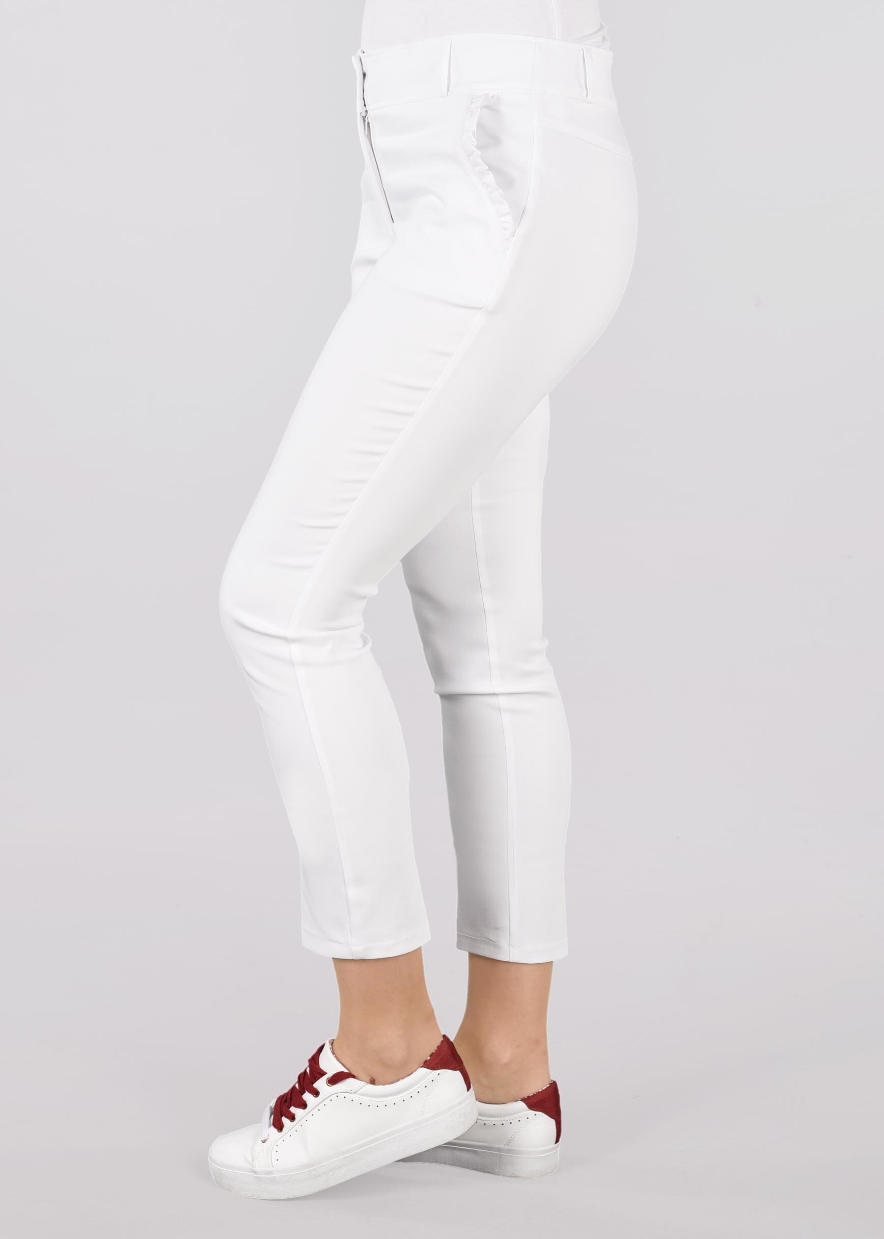 Tesettür giyim BEYAZ ORTA BEL PANTOLON 7326