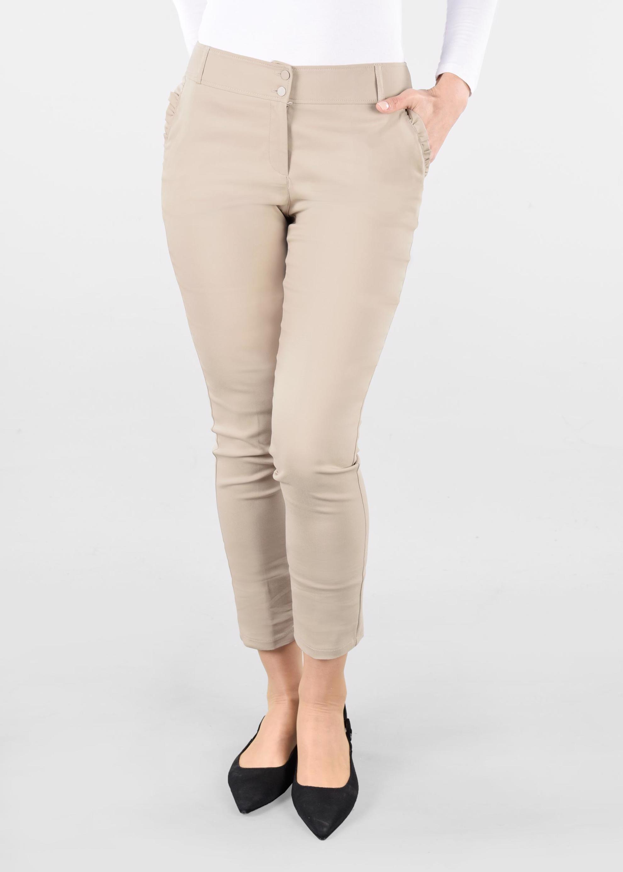 Tesettür giyim BEJ ORTA BEL PANTOLON 7326