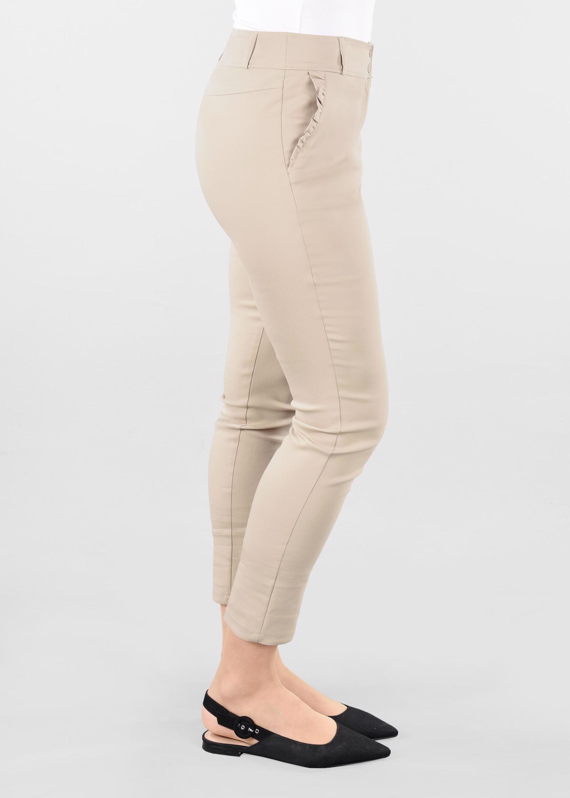 Tesettür giyim BEJ ORTA BEL PANTOLON 7326