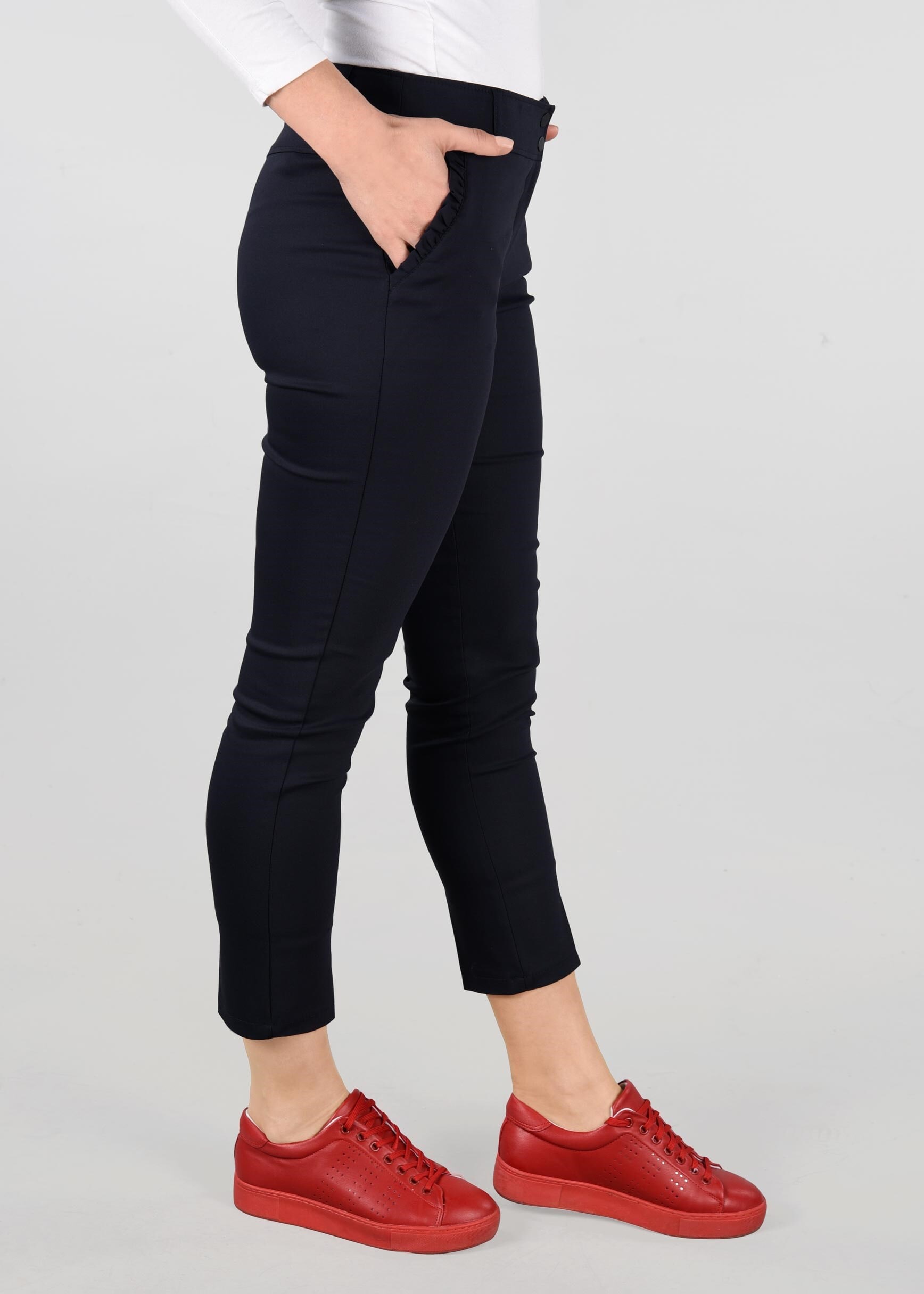 Tesettür giyim LACİVERT ORTA BEL PANTOLON 7326