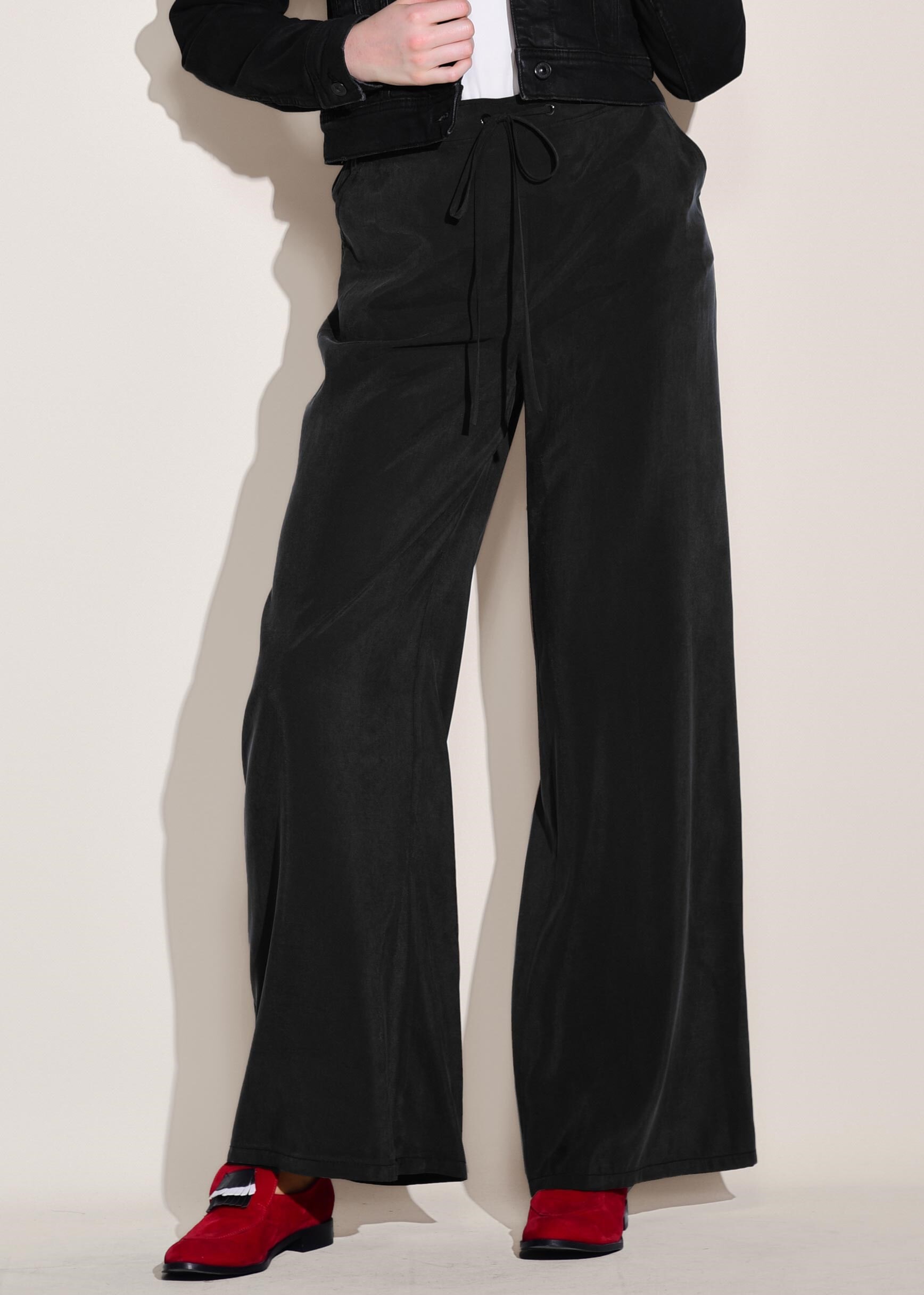 Tesettür giyim SİYAH YÜKSEL BEL BAĞCIKLI PANTOLON 7327