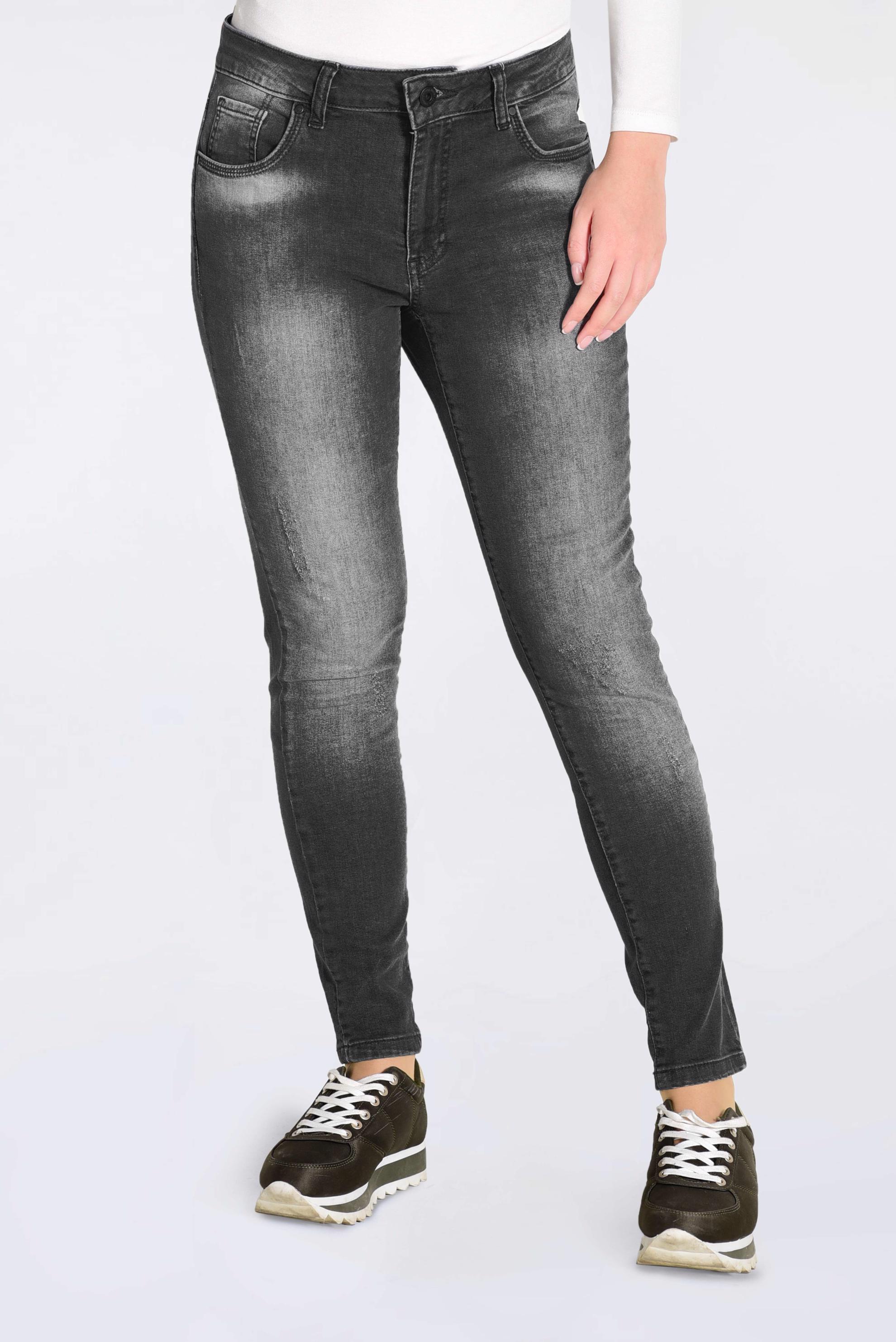 Tesettür giyim GRİ ARA BEL PAMUKLU DENİM PANTOLON 7328