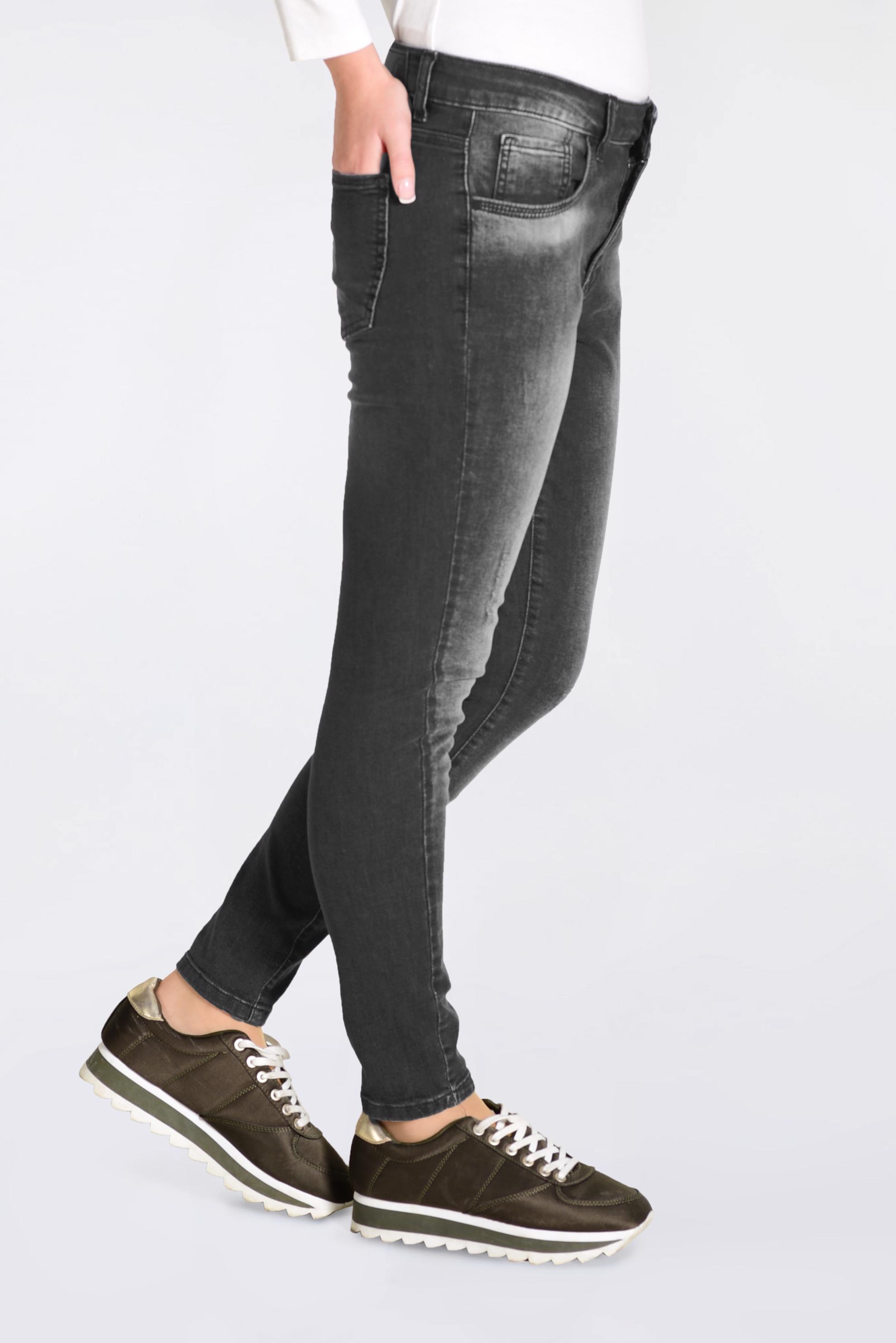 Tesettür giyim GRİ ARA BEL PAMUKLU DENİM PANTOLON 7328