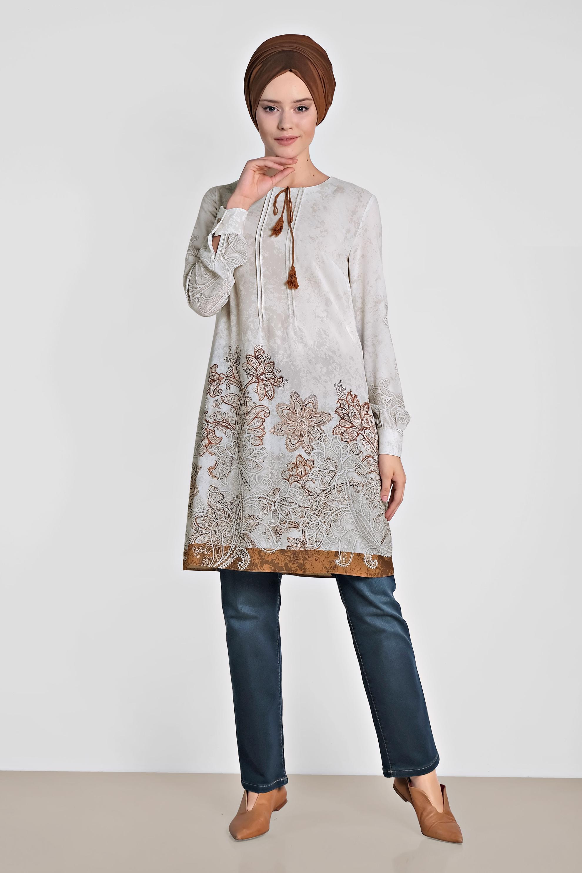 Tesettür giyim LACİVERT BORU PAÇA DENİM PANTOLON 7329