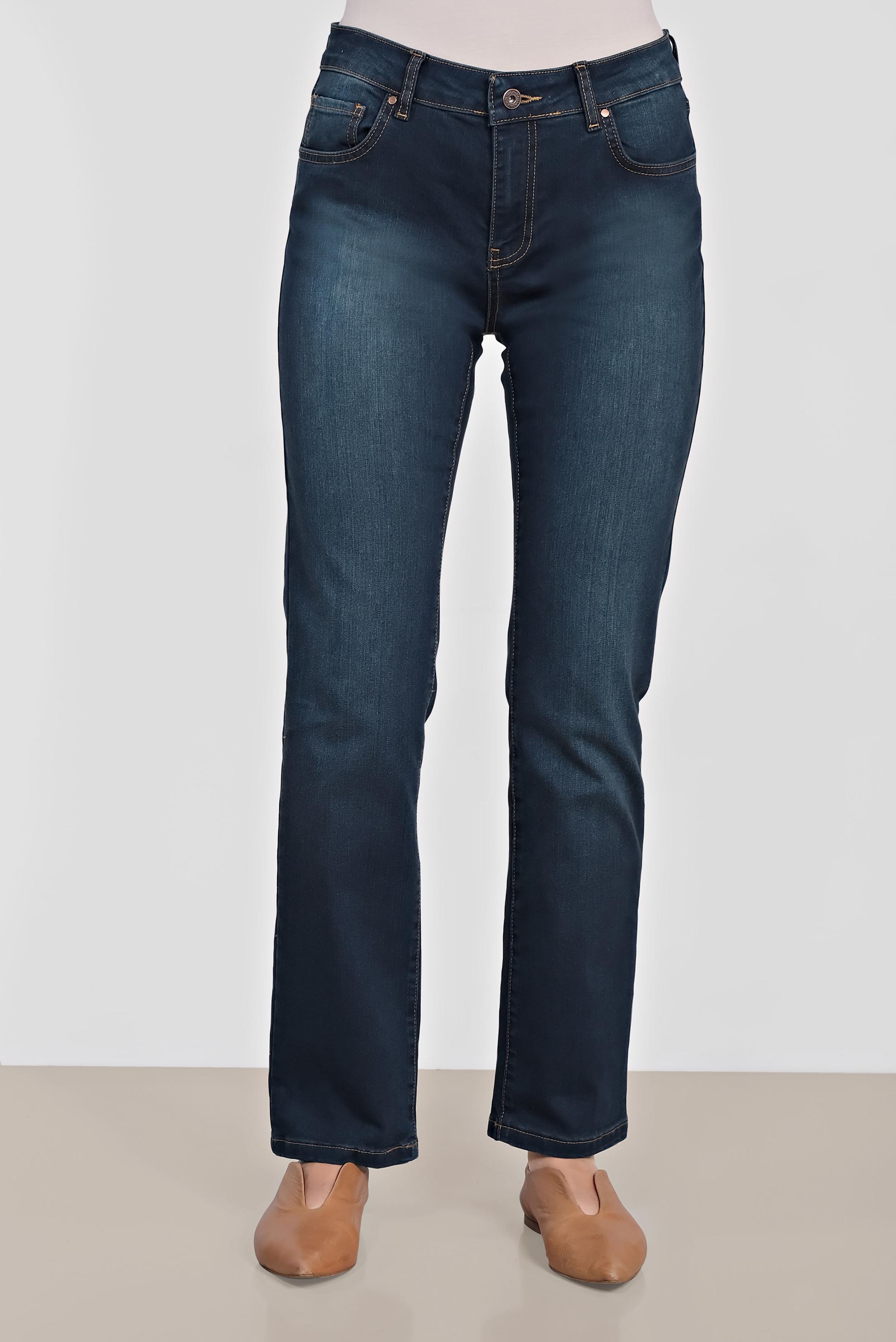 Tesettür giyim LACİVERT BORU PAÇA DENİM PANTOLON 7329