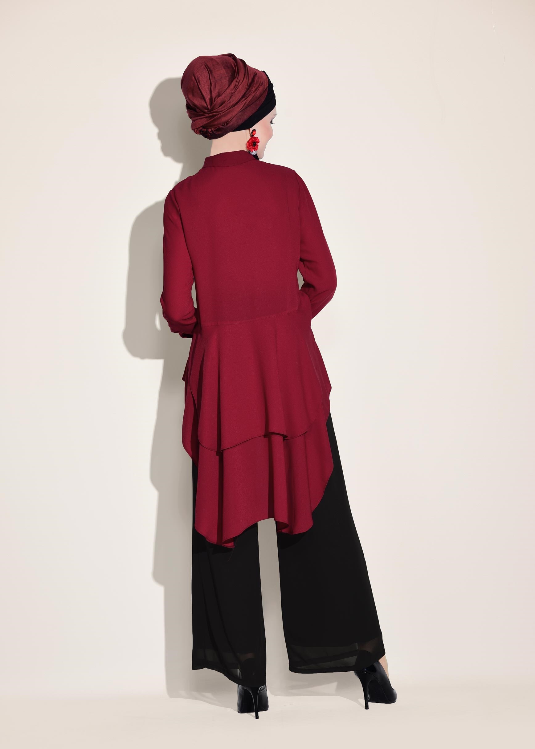 Tesettür giyim SİYAH ŞİFON PANTOLON 7330