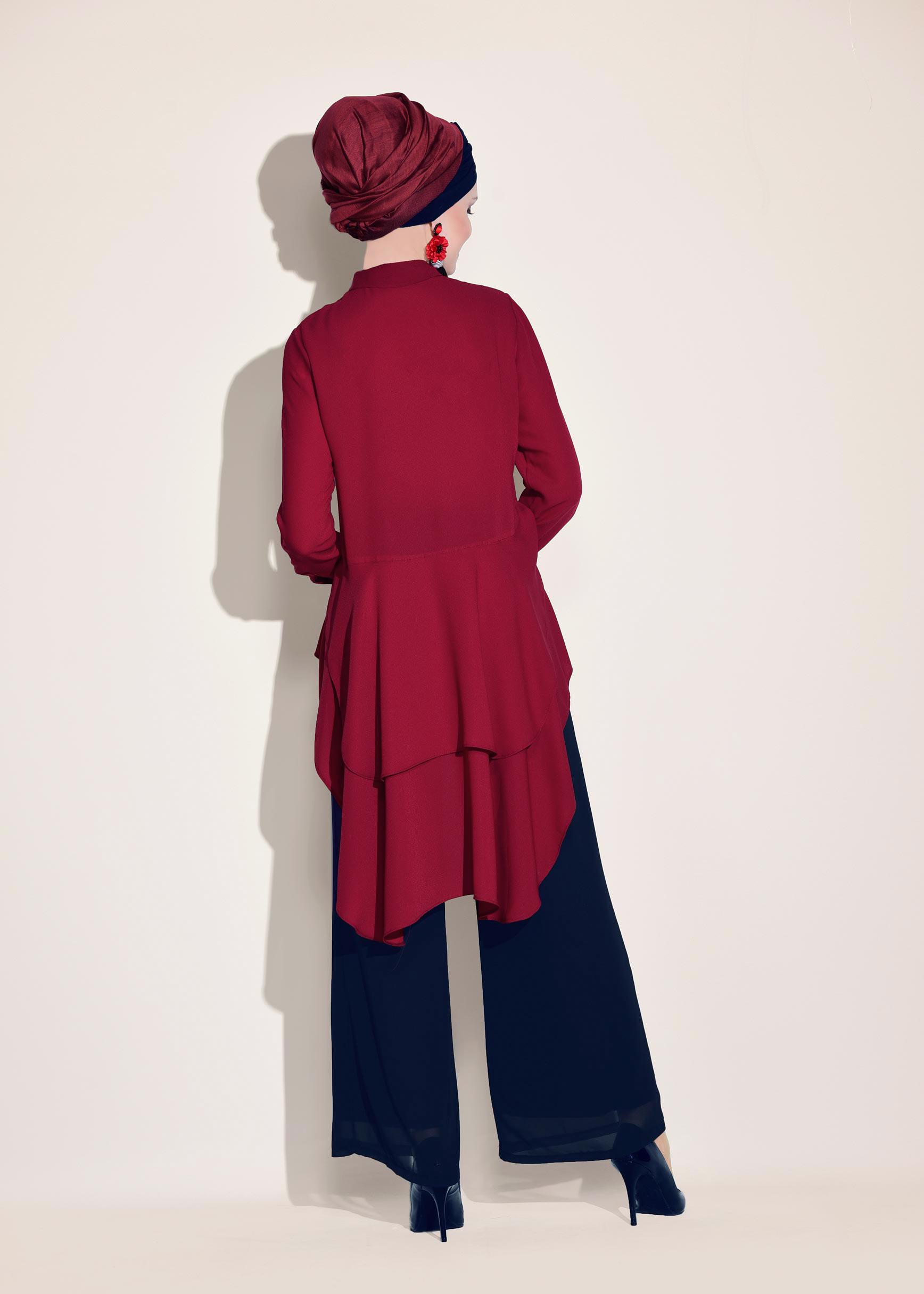 Tesettür giyim LACİVERT ŞİFON PANTOLON 7330