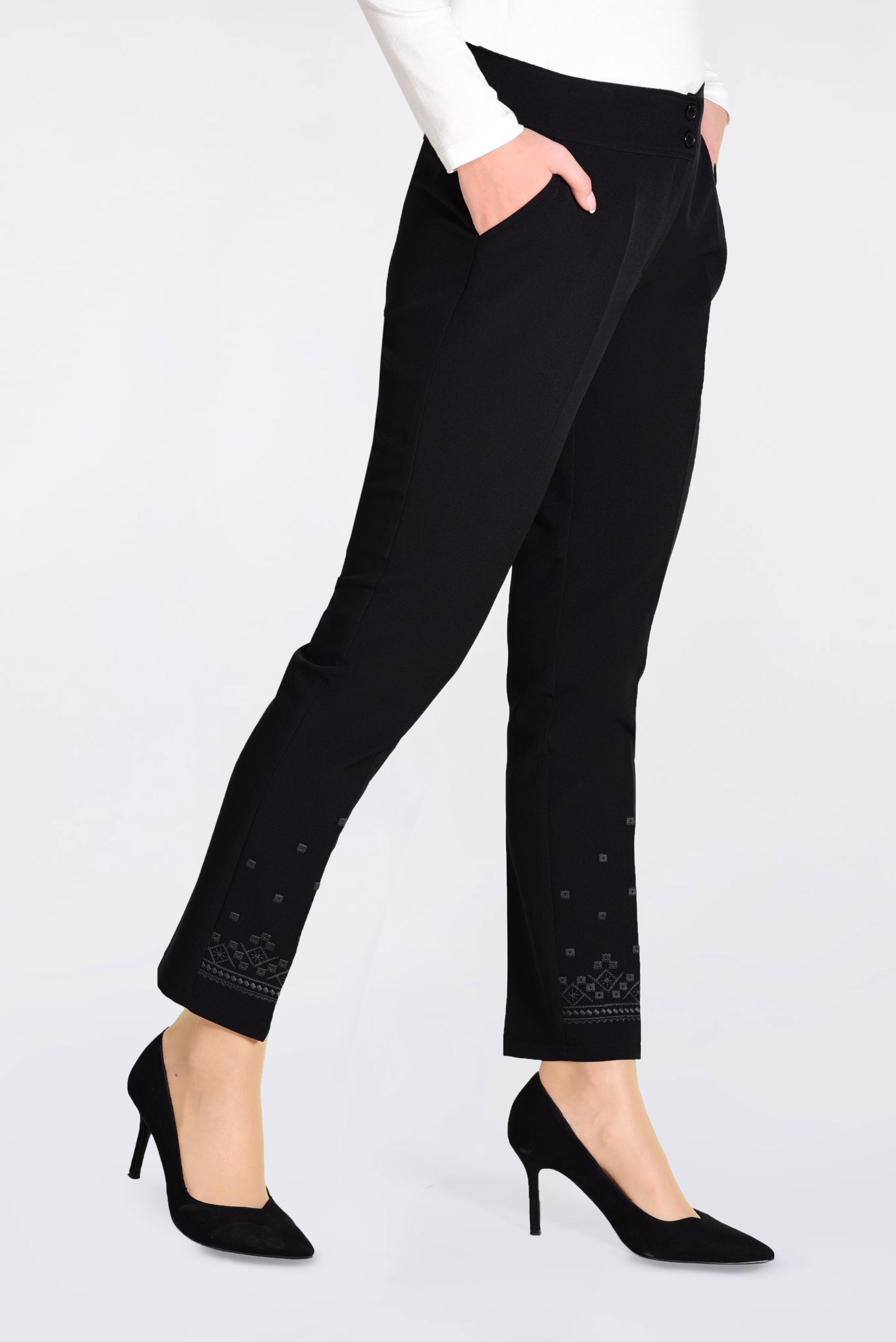 Tesettür giyim SİYAH BİLEK KISMI NAKIŞ İŞLEMELİ PANTOLON 7331