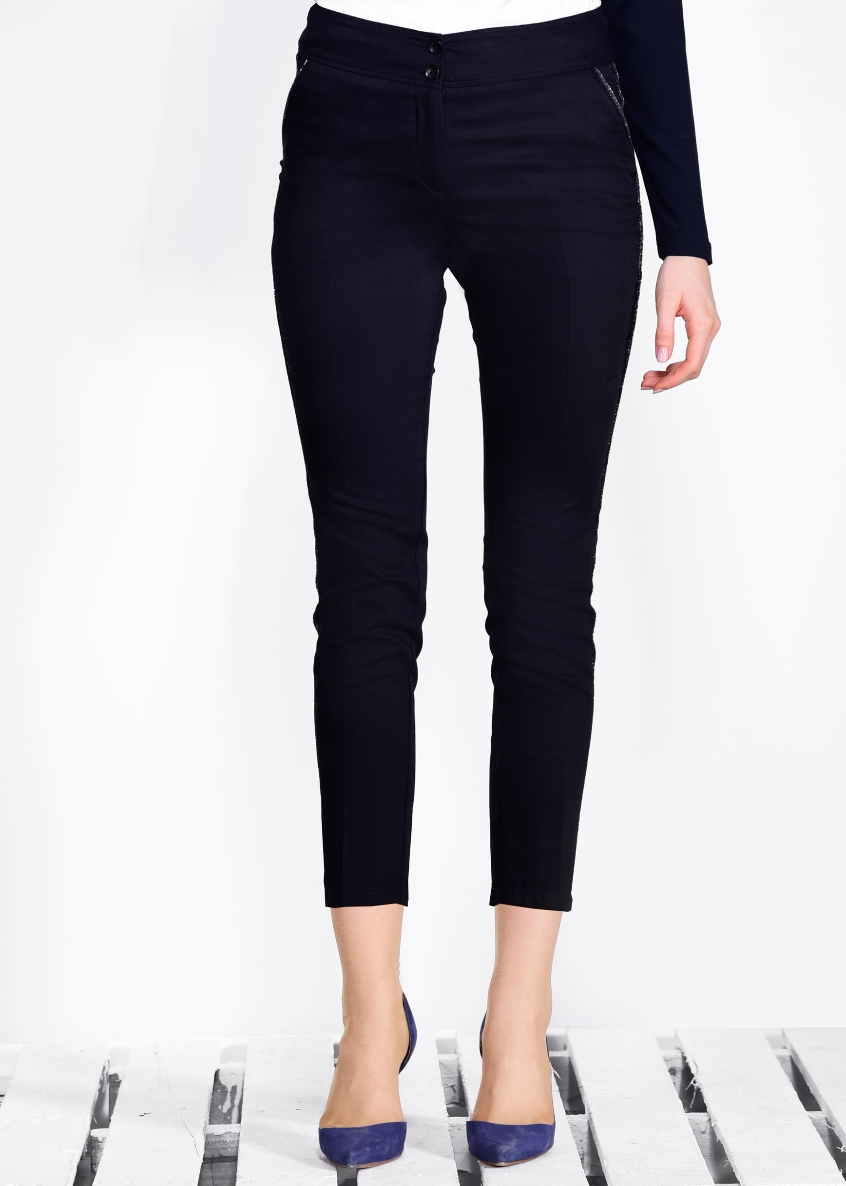 Tesettür giyim LACİVERT ŞERİT DETAYLI PANTOLON 7339