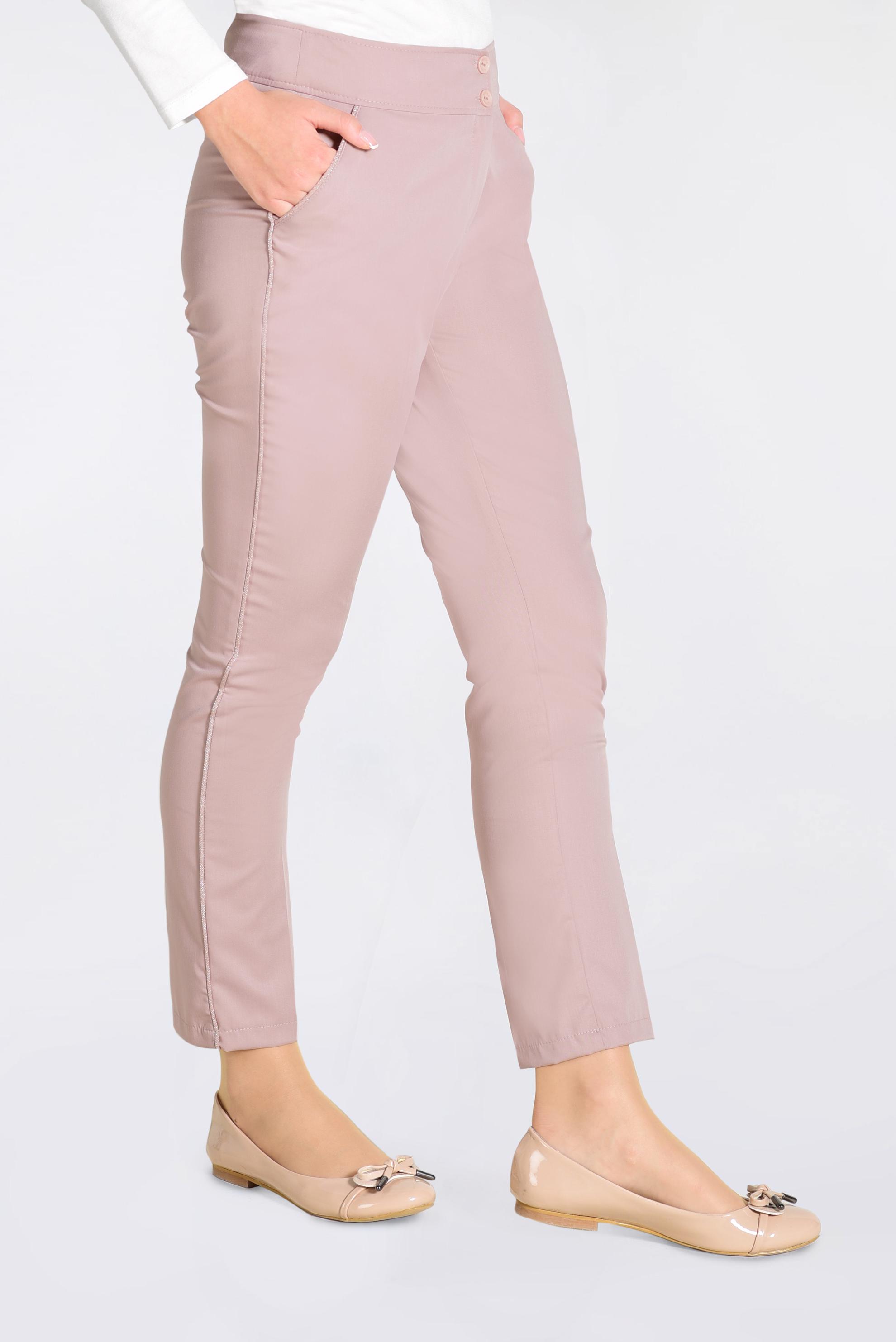 Tesettür giyim PUDRA ŞERİT DETAYLI PANTOLON 7339